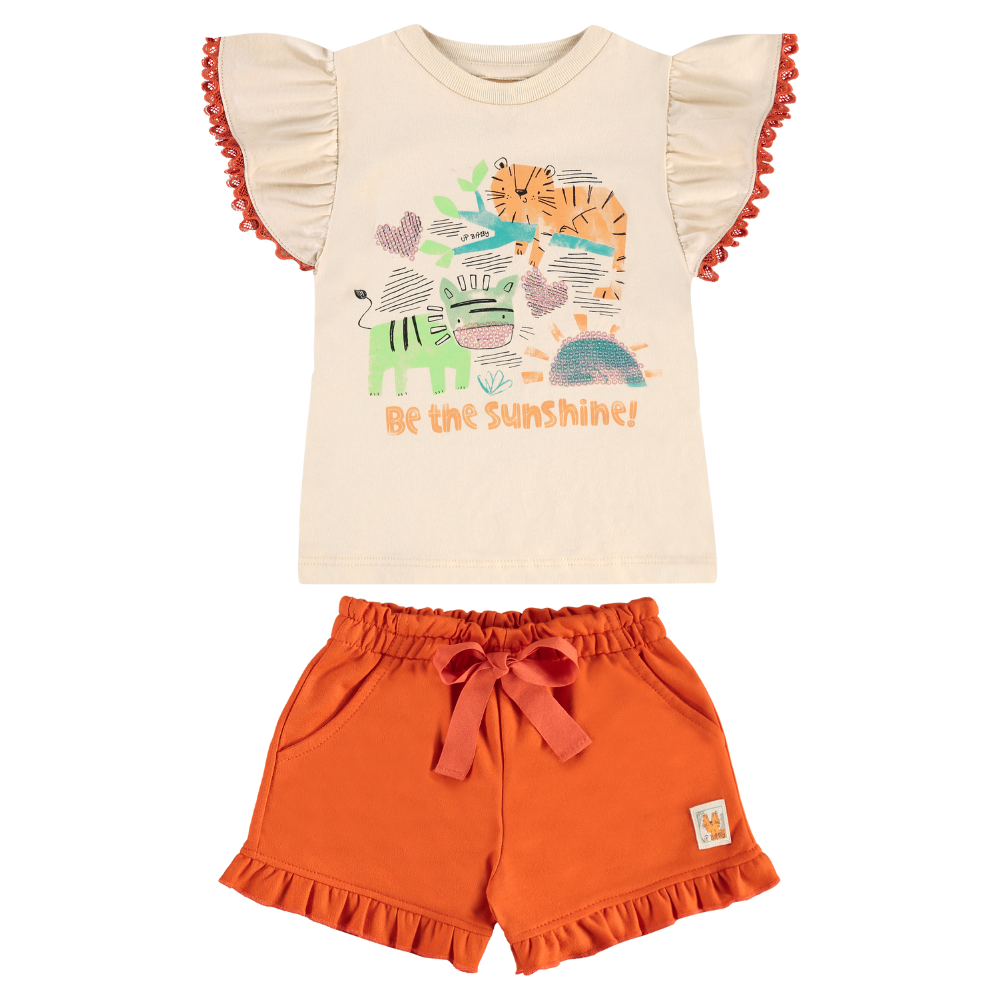 Up Baby | Conjunto de Blusa en Punto y Short para Niñas