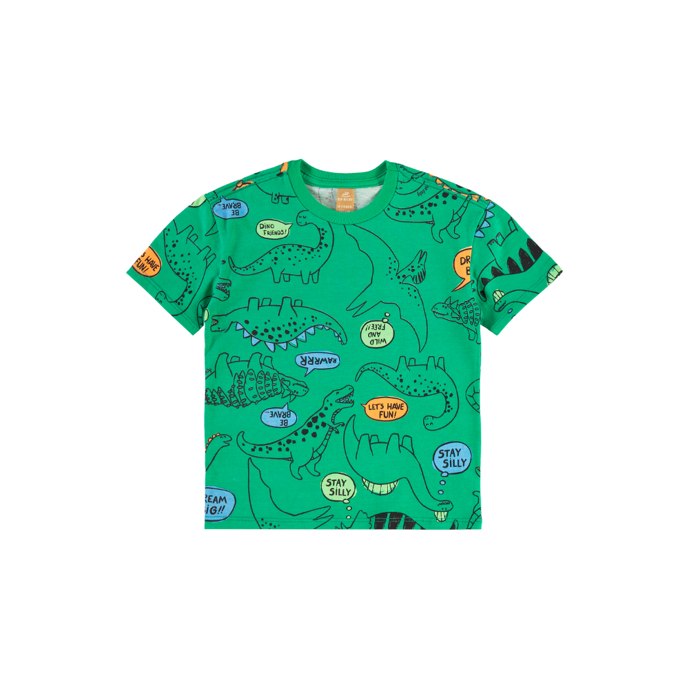 Up Baby | Conjunto de Camiseta y Bermuda de Dinosaurio para Niños
