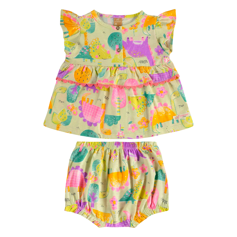 Up Baby | Conjunto de Camiseta Manga Morta y Short para Niña Bebe