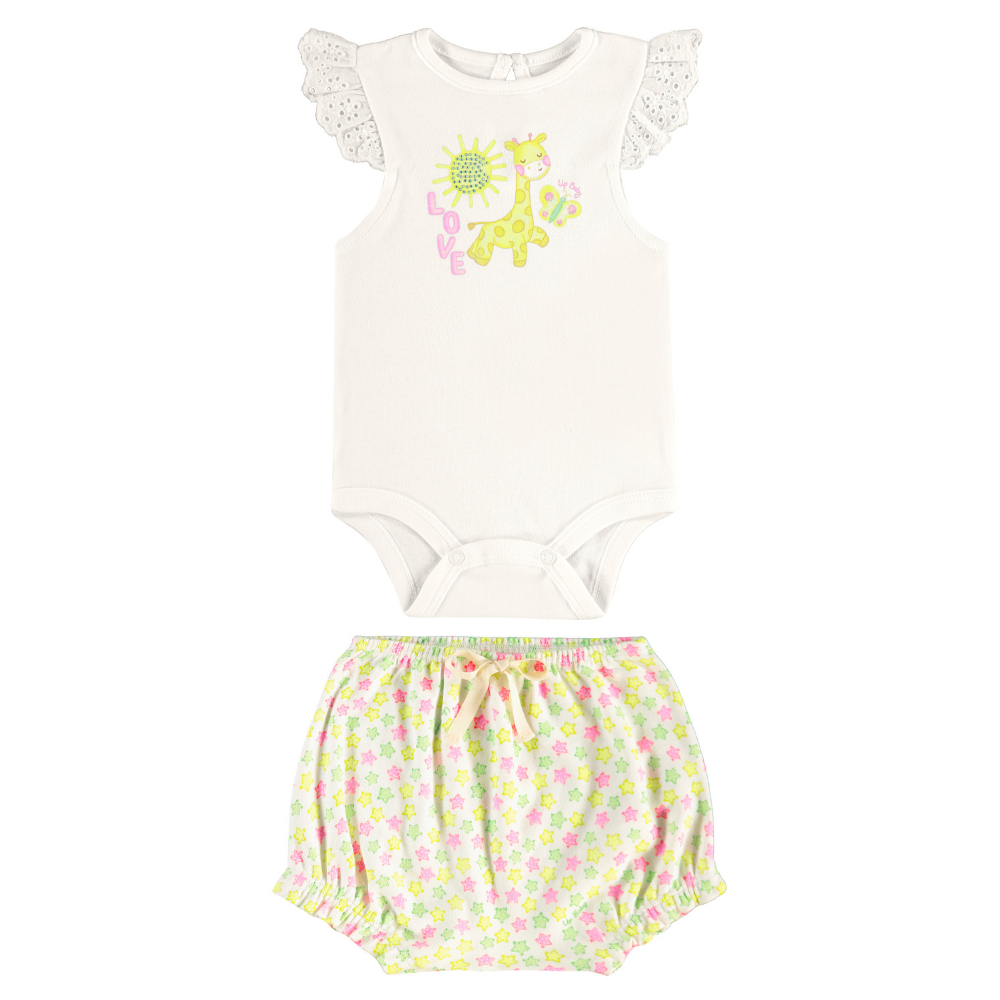 Up Baby | Conjunto de Body y Short de Algodón para Niña Bebé