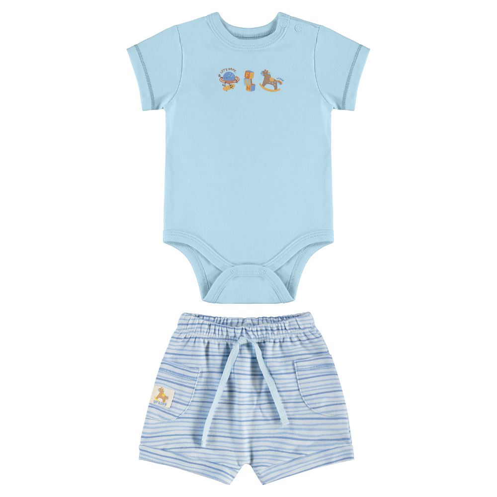 Up Baby |  Conjunto de Body y Short de Algodón para Niño Bebé