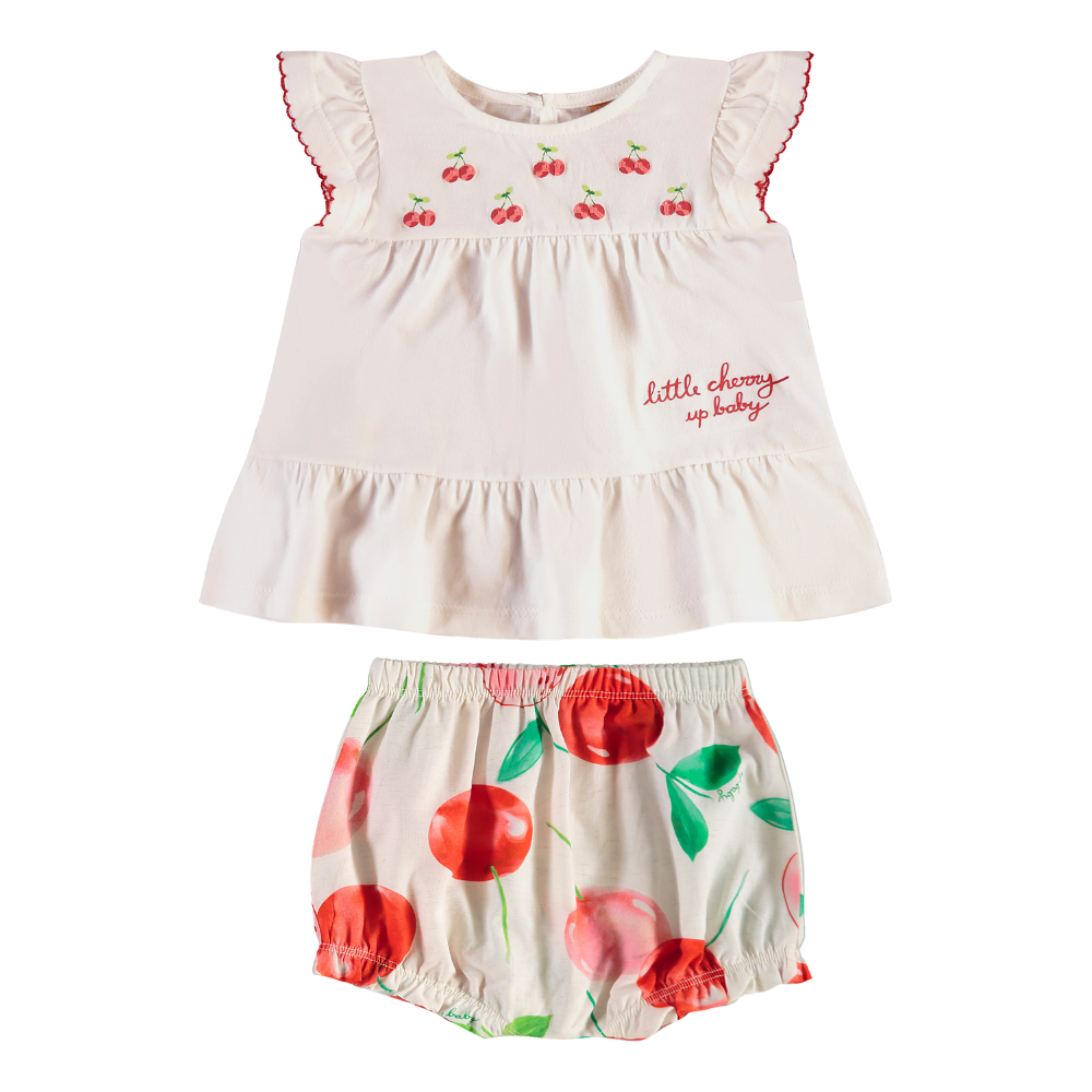 Up Baby | Conjunto de Blusa Manga Corta y Short Estampado para Niña Bebé