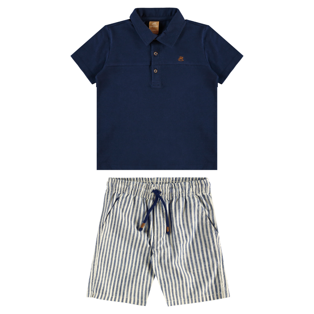 Up Baby | Conjunto de Polo y Short de Rayas para Niño