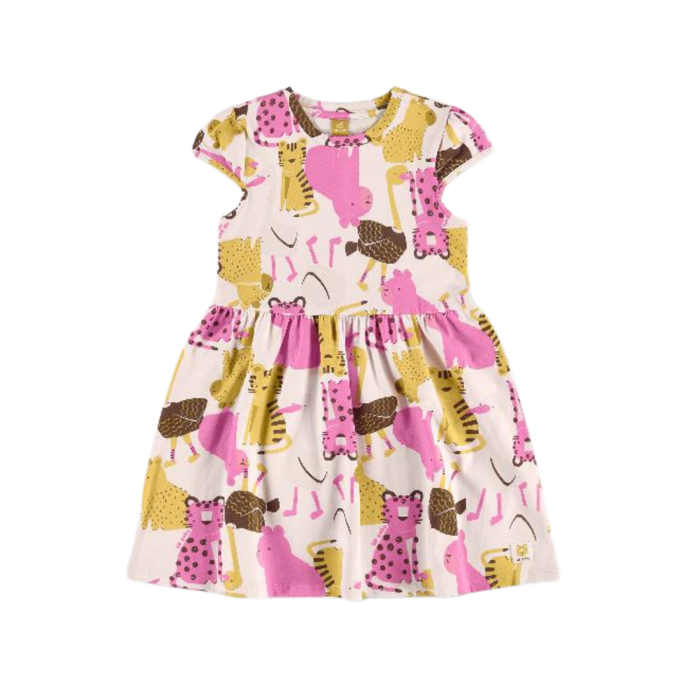 Up Baby | Vestido de Punto con Estampado de Animales de la Selva para Niña