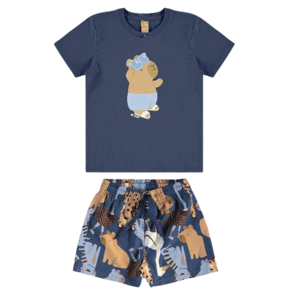 Up Baby | Conjunto Camiseta de Punto y Short en Microfibra con Elastano Niño