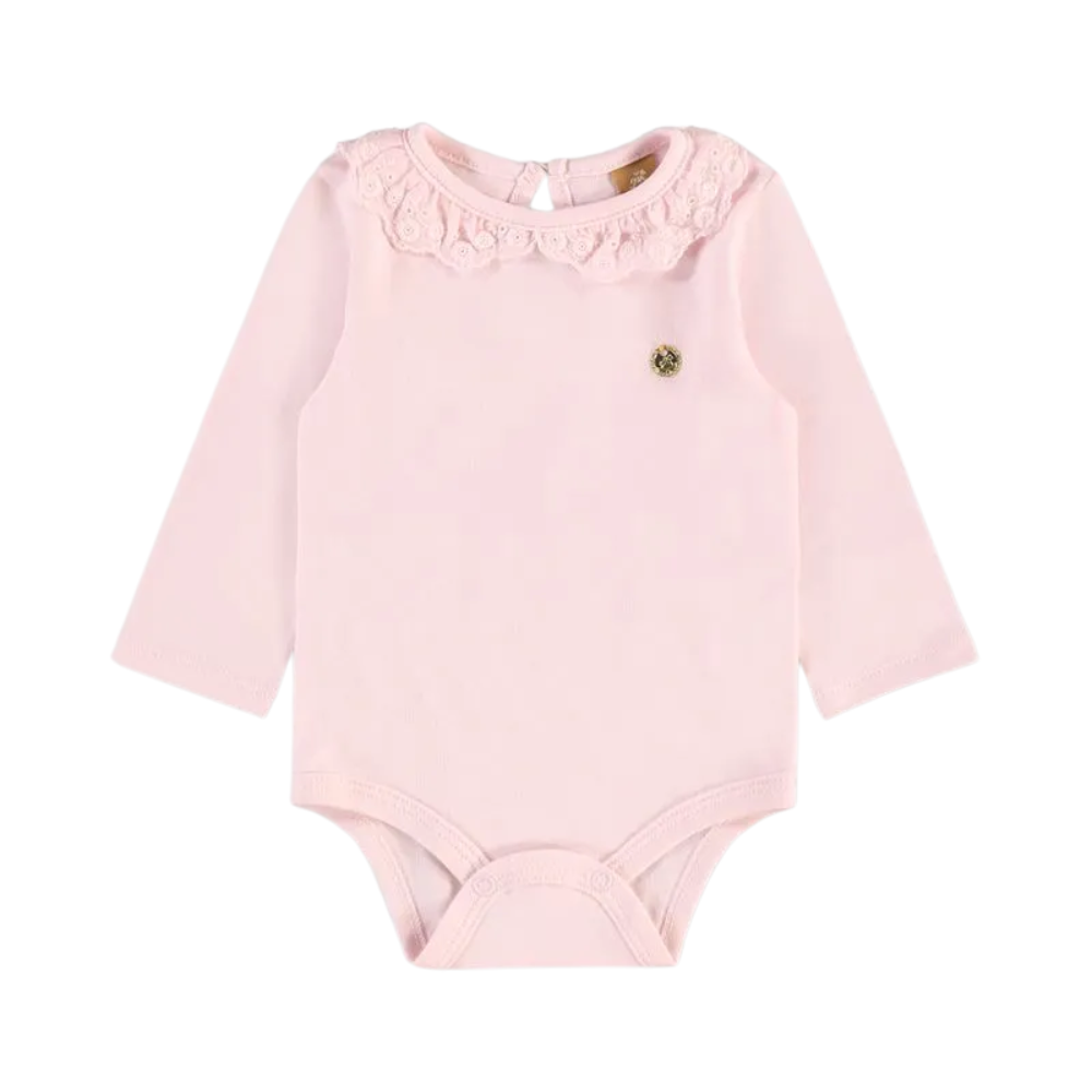 Up Baby | Body con Cuello de Encaje para Niña Bebé