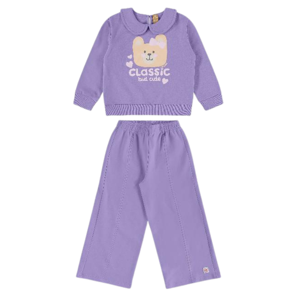Up Baby | Conjunto Buzo y Pantalón en Tela Sudadera para Niña