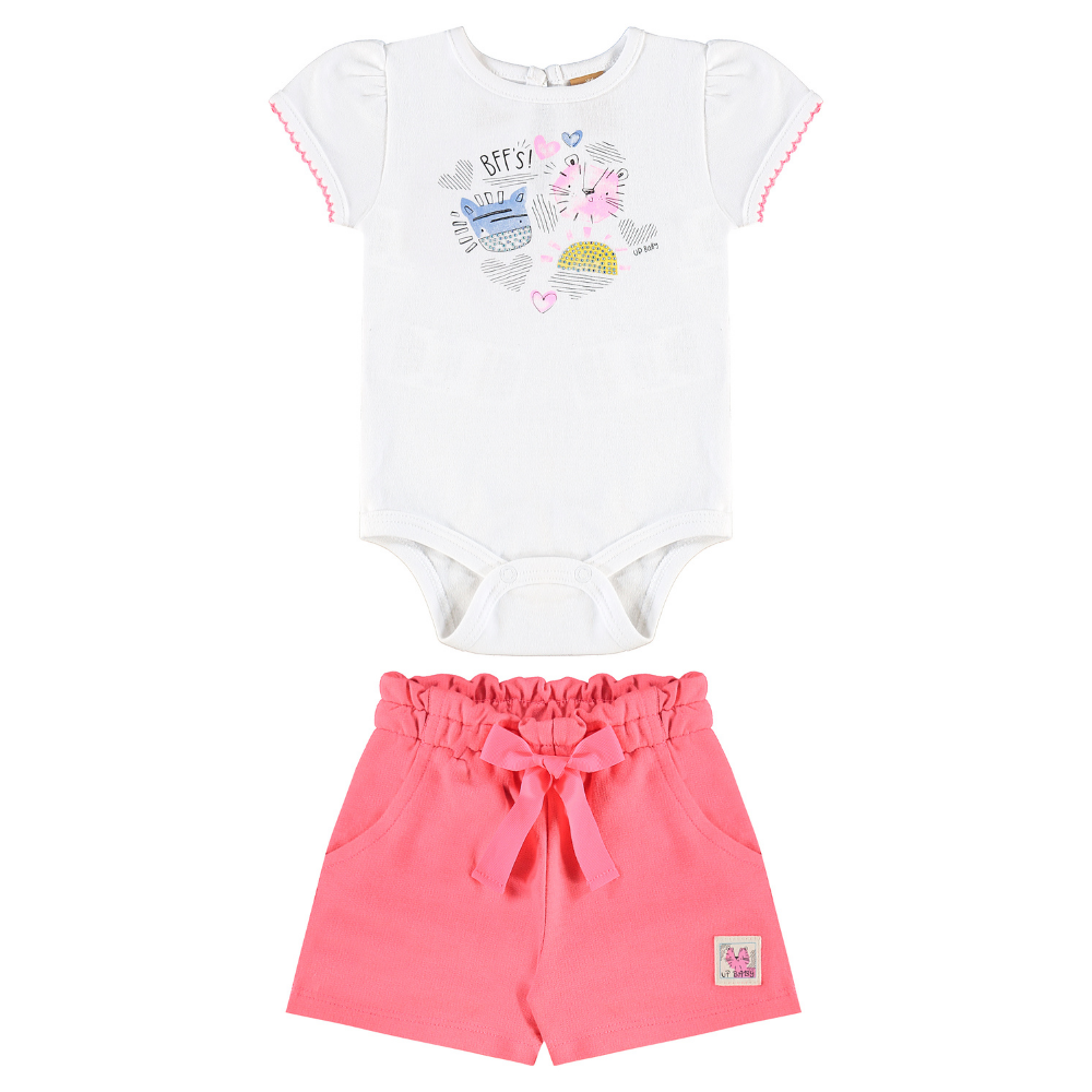 Up Baby | Conjunto Body Manga Corta y Short Bermuda para Niña