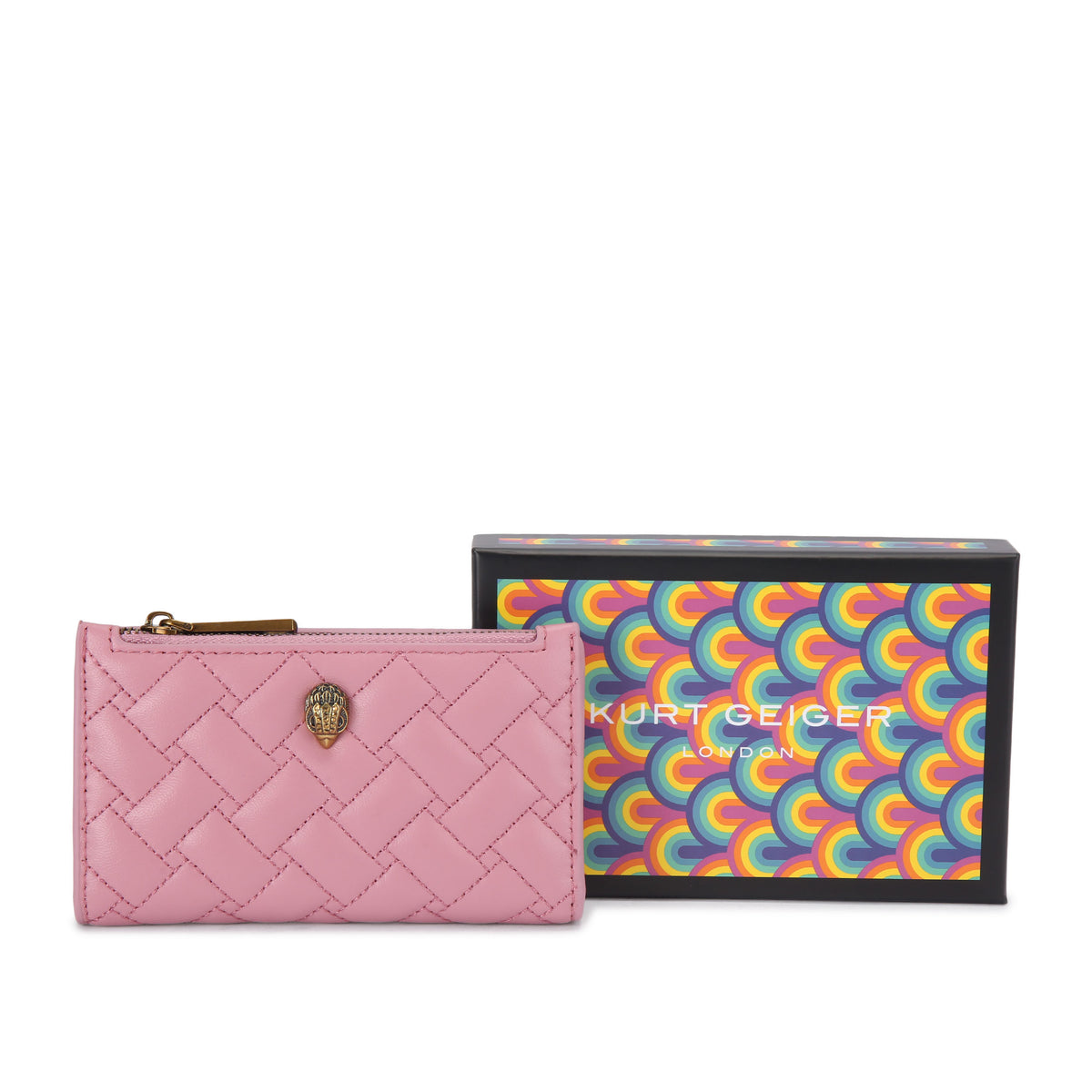 Kurt Geiger | Cartera Kensington Bifold de Piel Rosa