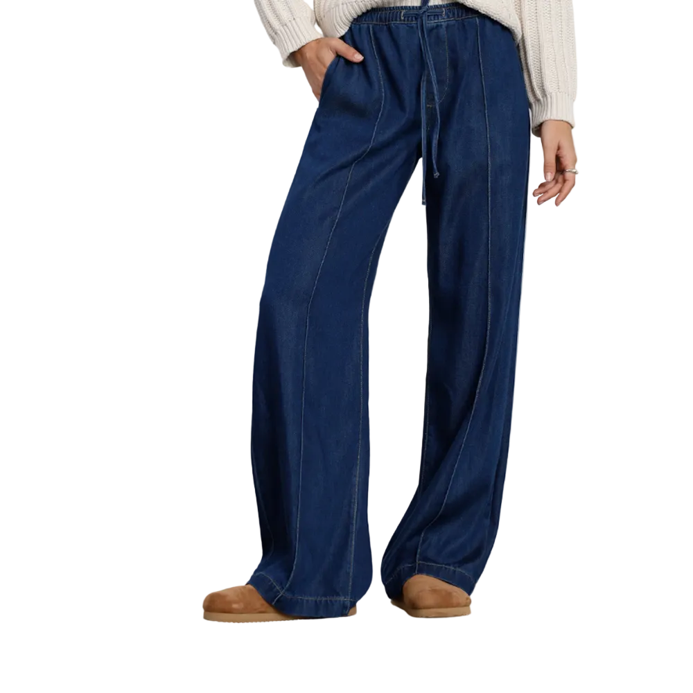 Naf Naf | Jean Wide Leg Tiro Medio En Denim Liviano