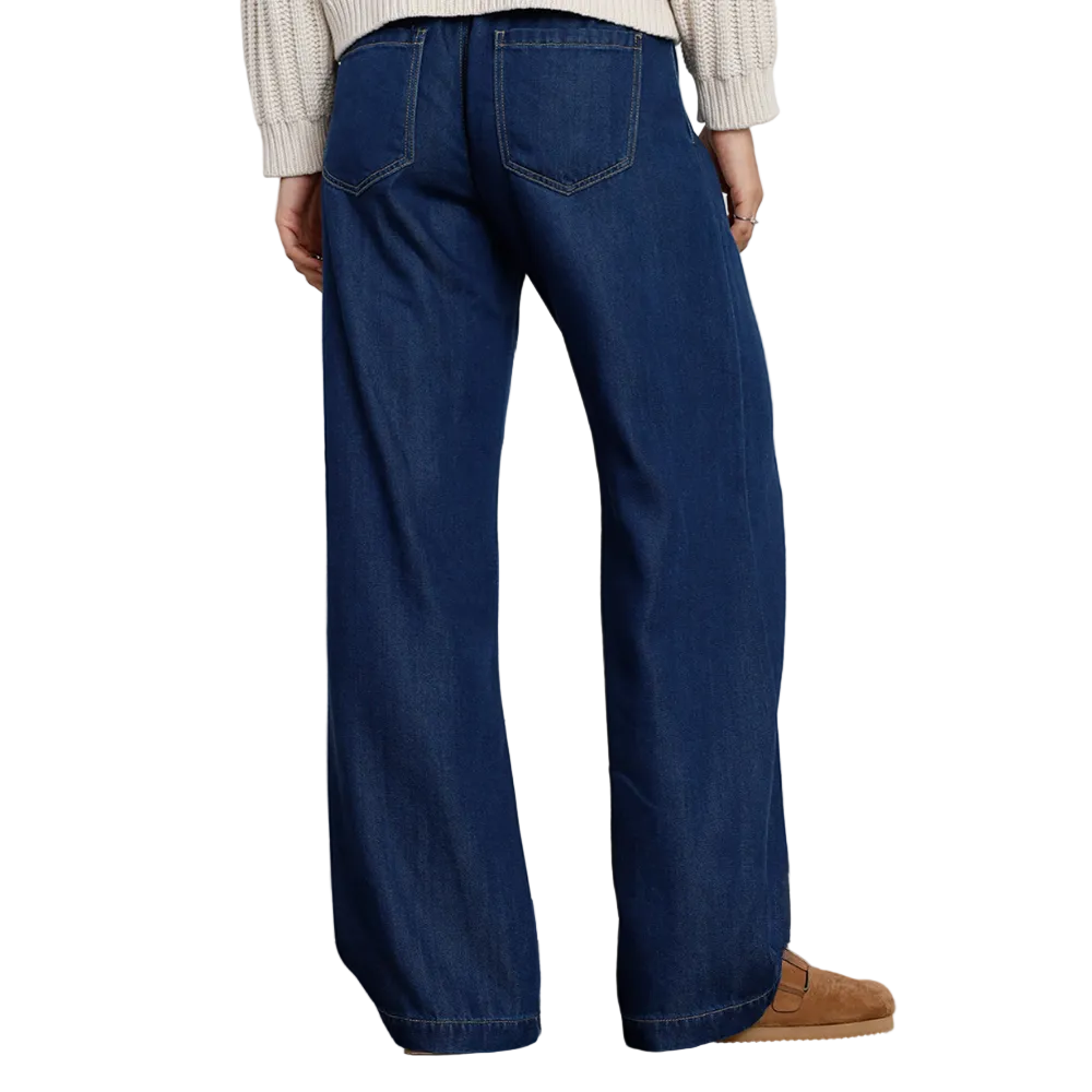 Naf Naf | Jean Wide Leg Tiro Medio En Denim Liviano