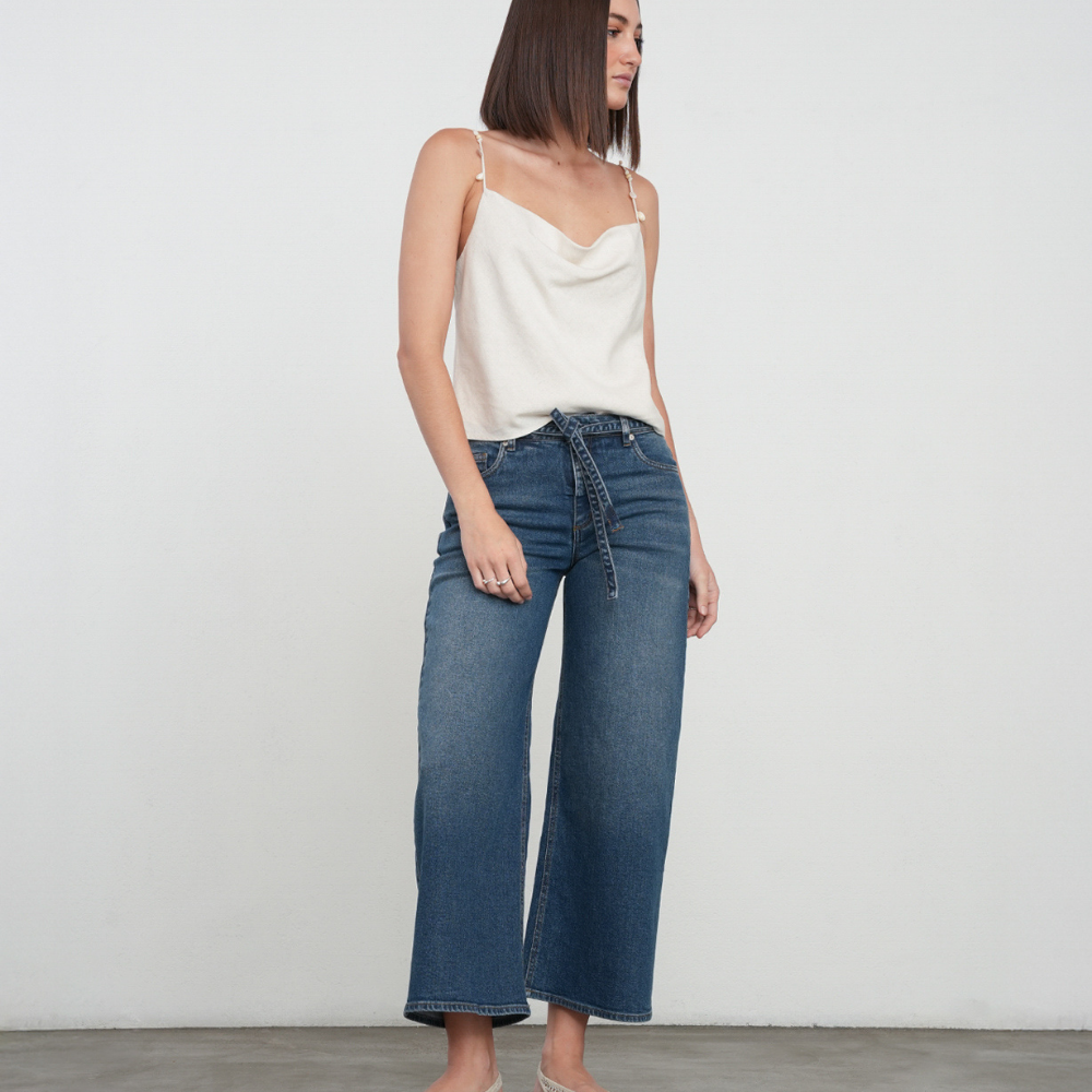 Naf Naf | Jean Wide Leg Con Cinturón