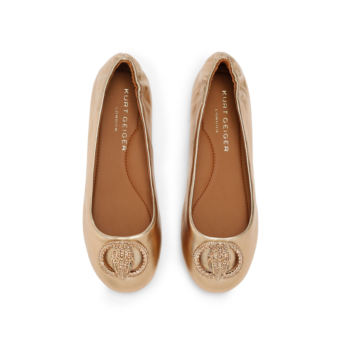 Kurt Geiger | Bailarinas Chelsea de Piel Dorada