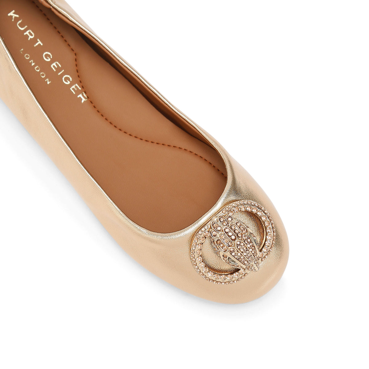 Kurt Geiger | Bailarinas Chelsea de Piel Dorada