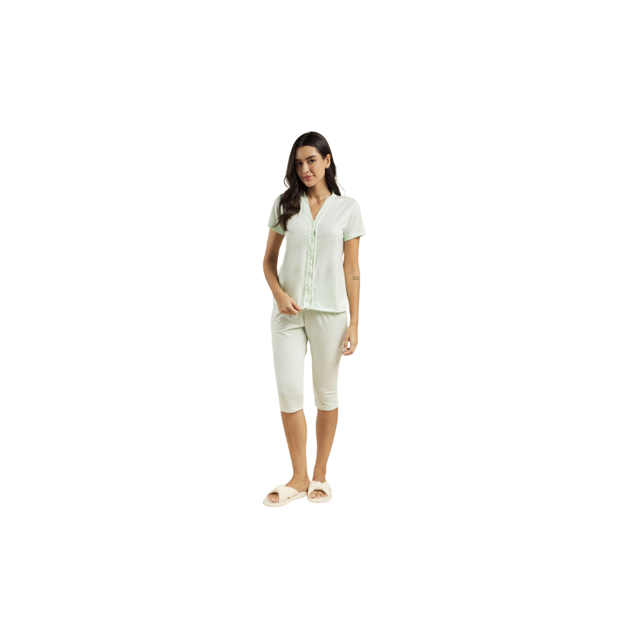 Anna Kock | Pijama Camisaria Calça Capri