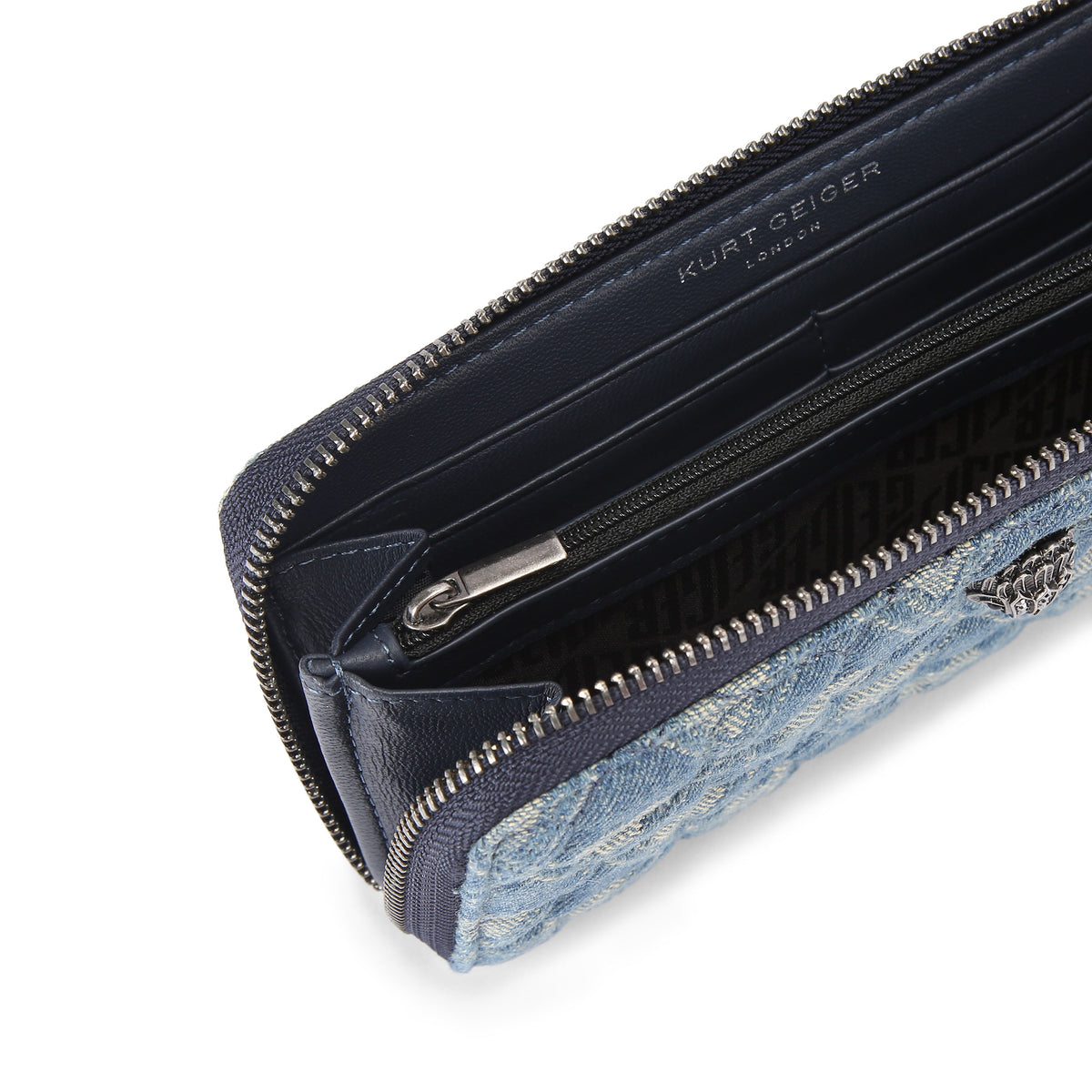 Kurt Geiger | Cartera Kensington Zip Around de Denim Azul