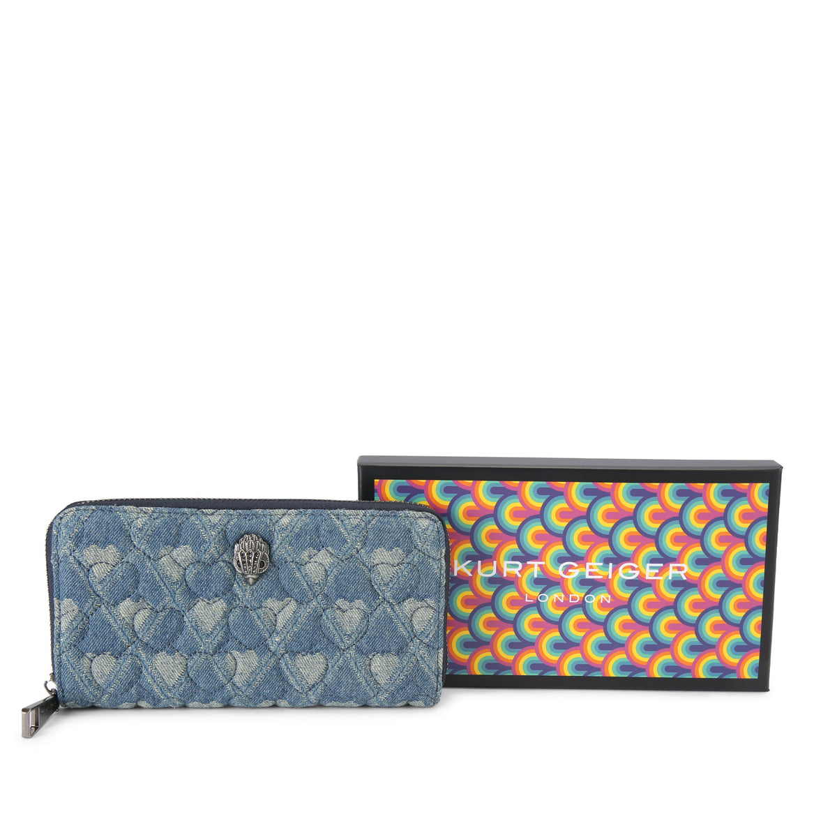 Kurt Geiger | Cartera Kensington Zip Around de Denim Azul
