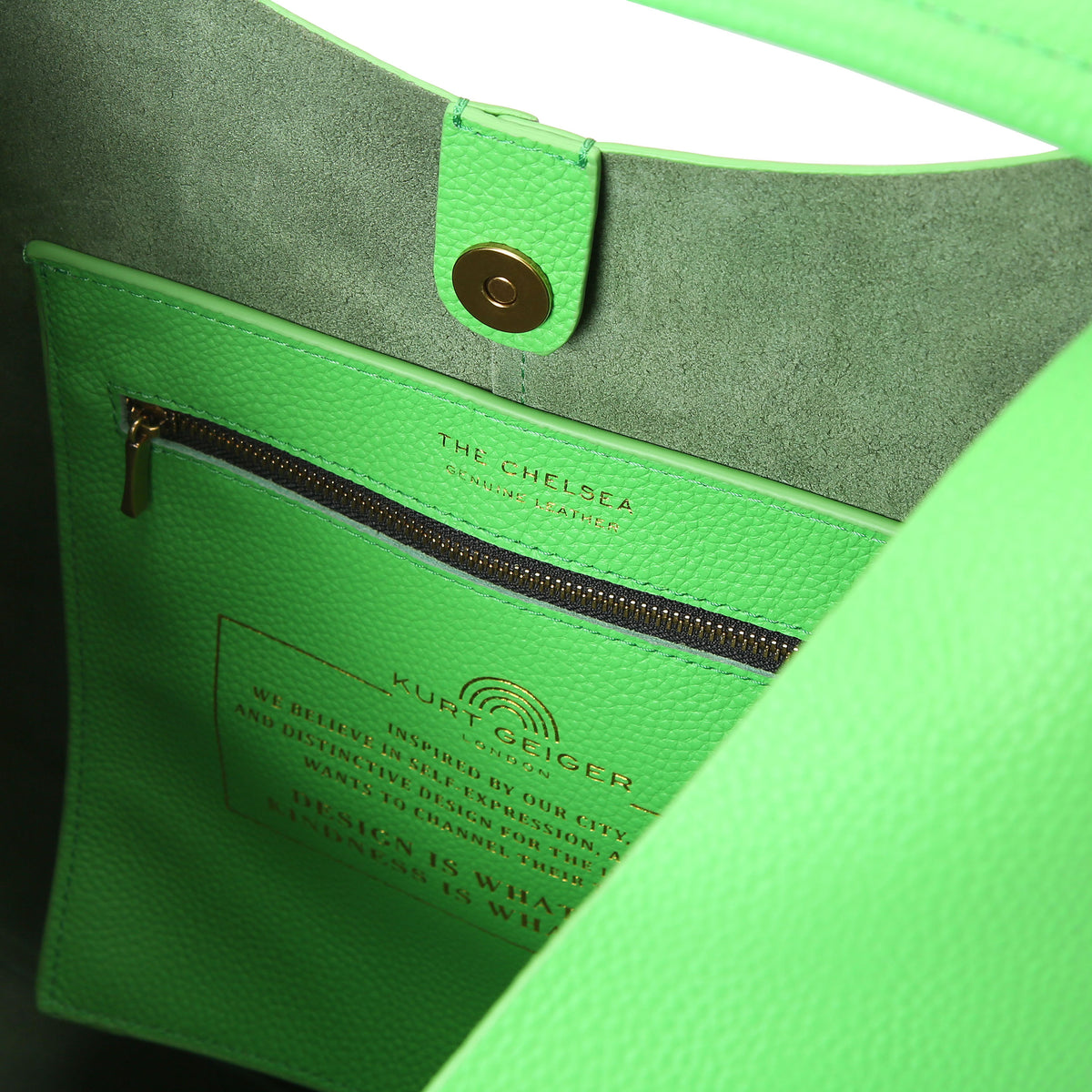 Kurt Geiger | Bolso Hobo Grande Chelsea de Piel Verde