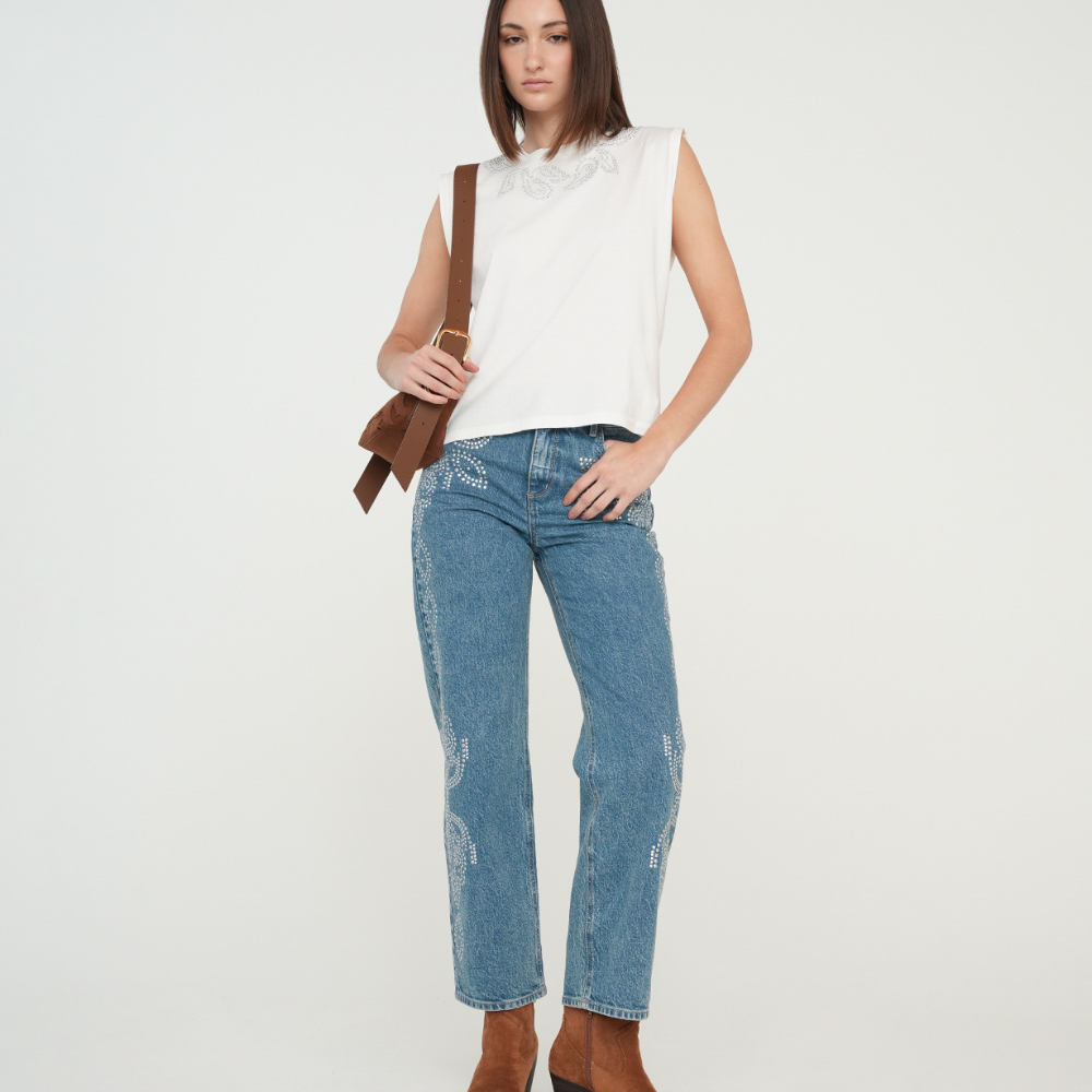 Naf Naf | Camiseta Con Hojas En Taches