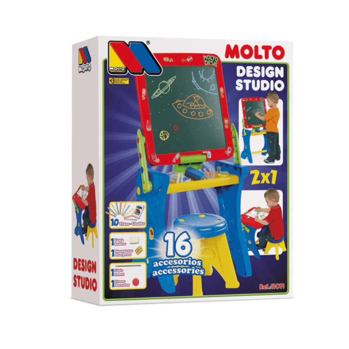 Molto | Design Studio Pupitre y Pizarra Rojo