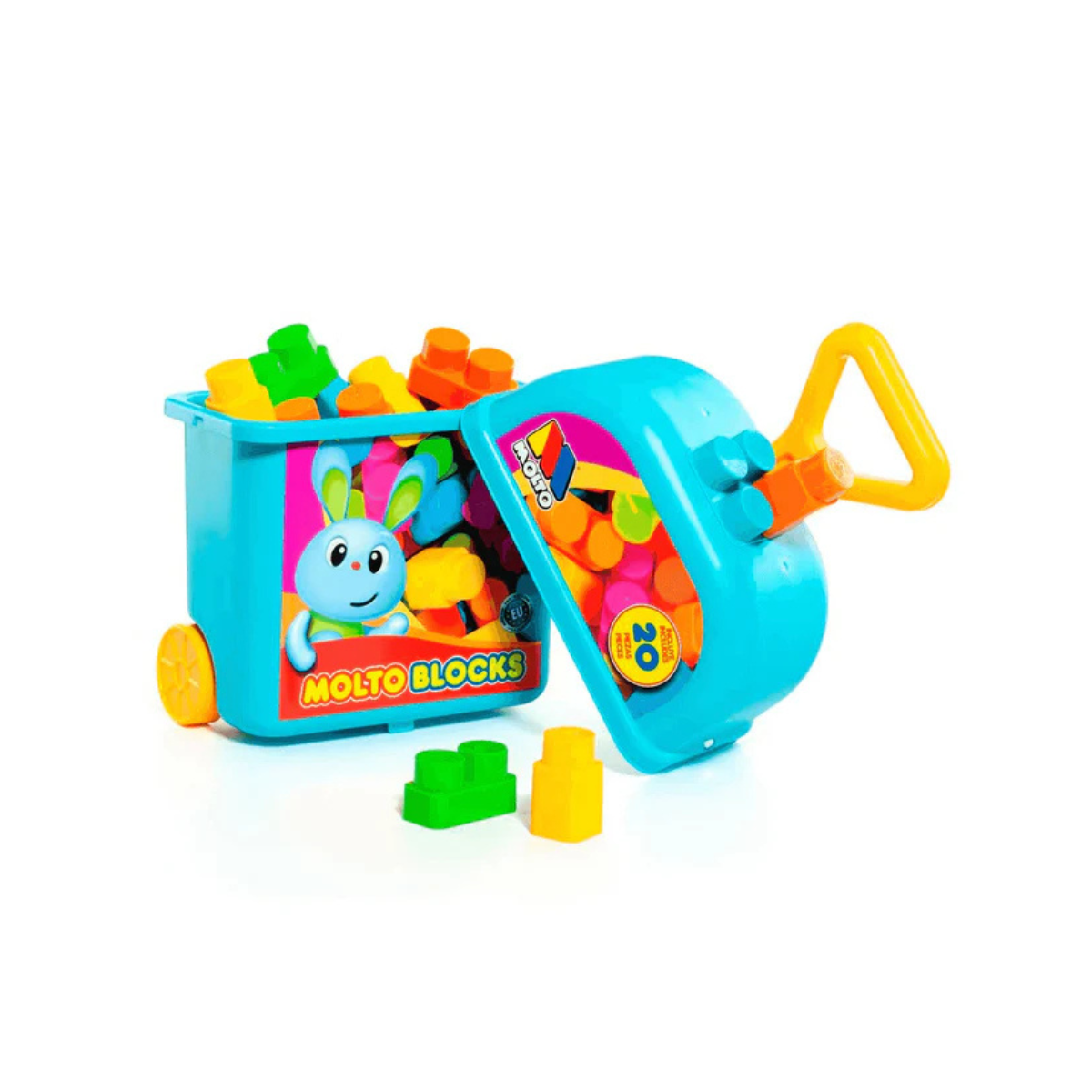 Molto | Carrito Con 20 Bloques Azul