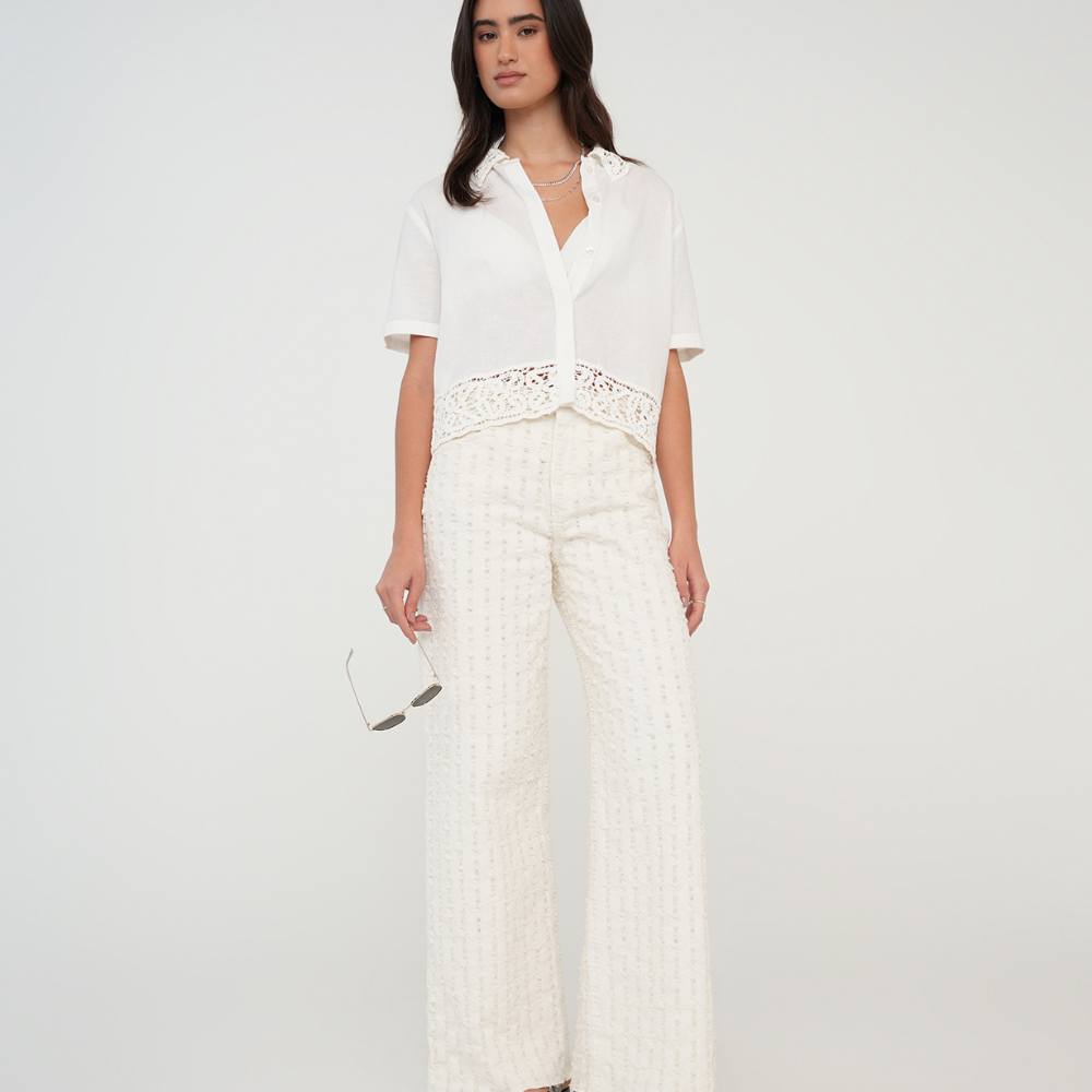Naf Naf | Camisa Con Tejido En Ruedo