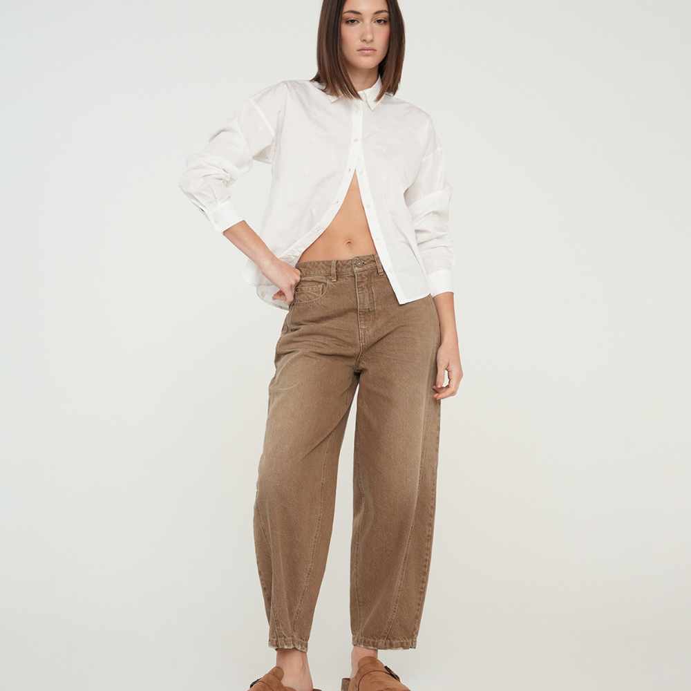 Naf Naf | Camisa Clásica Con Detalles Bordados