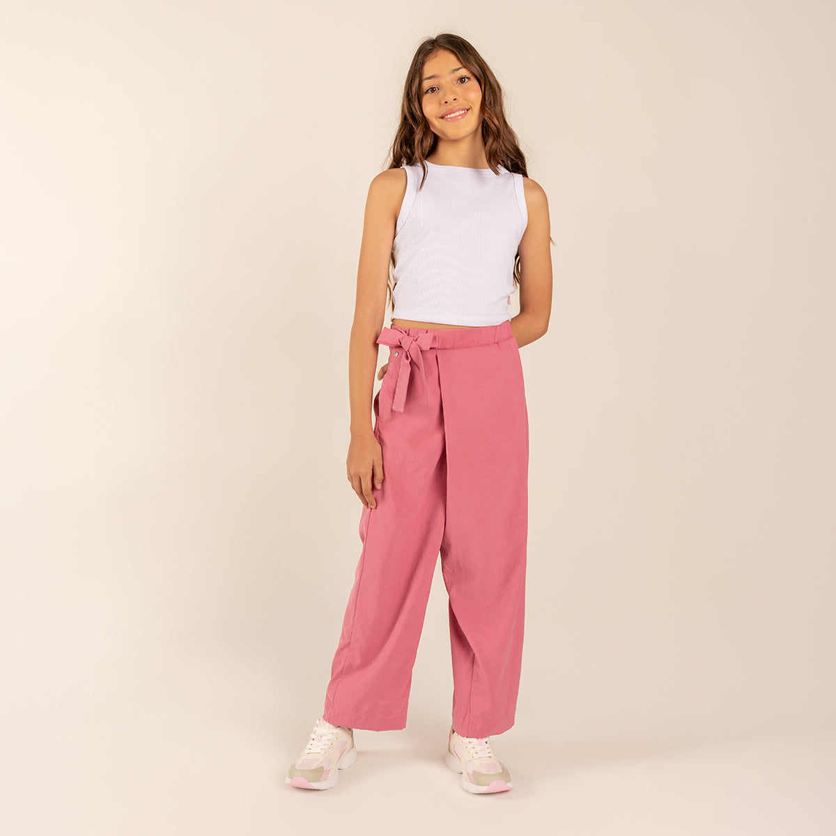 Offcorss | Conjunto para niña de camiseta + pantalón wide leg