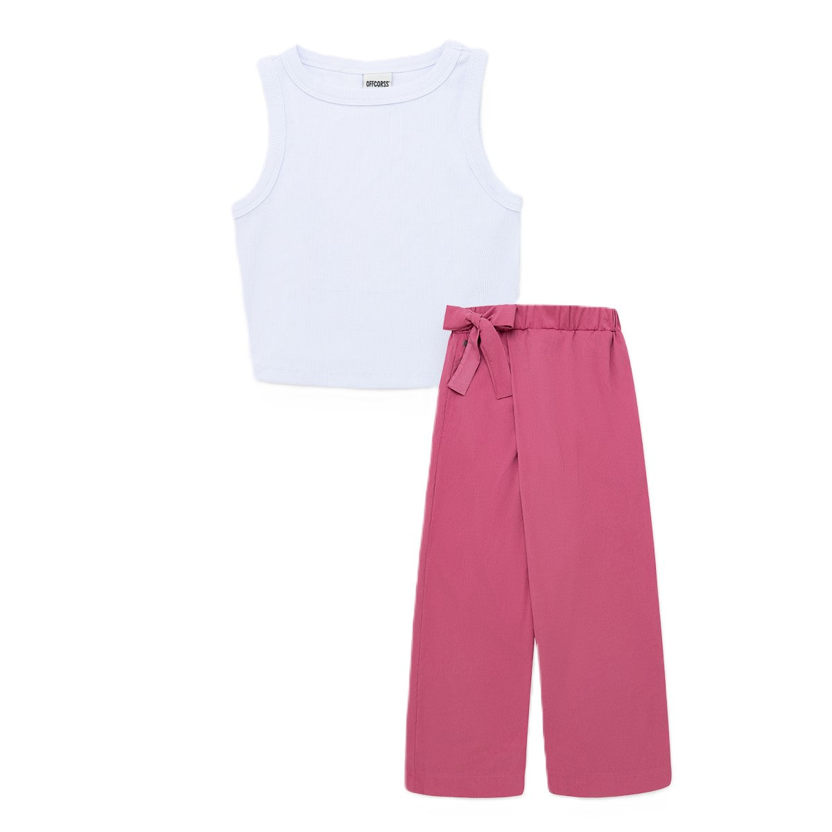 Offcorss | Conjunto para niña de camiseta + pantalón wide leg