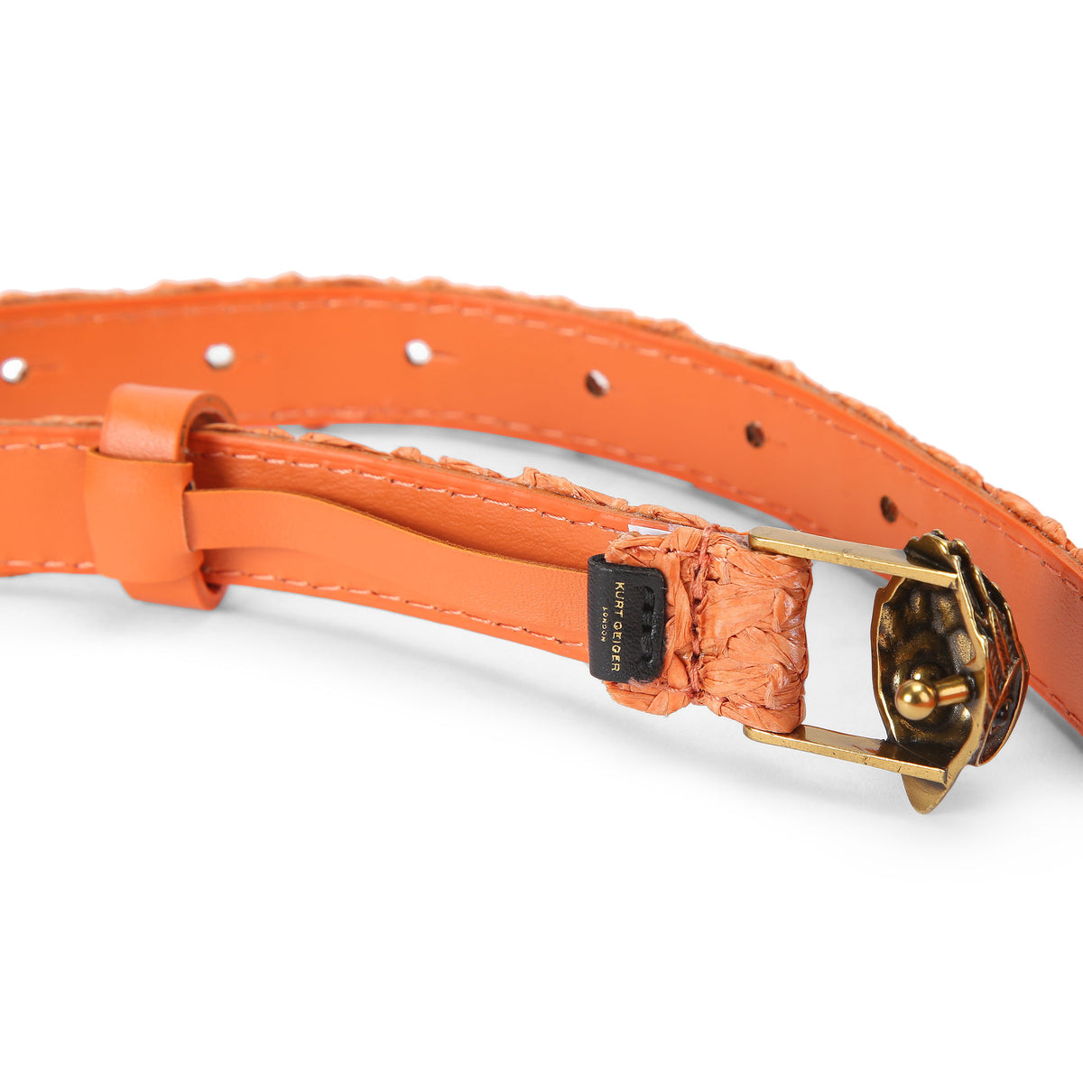 Kurt Geiger | Cinturón Eagle de Rafia Naranja