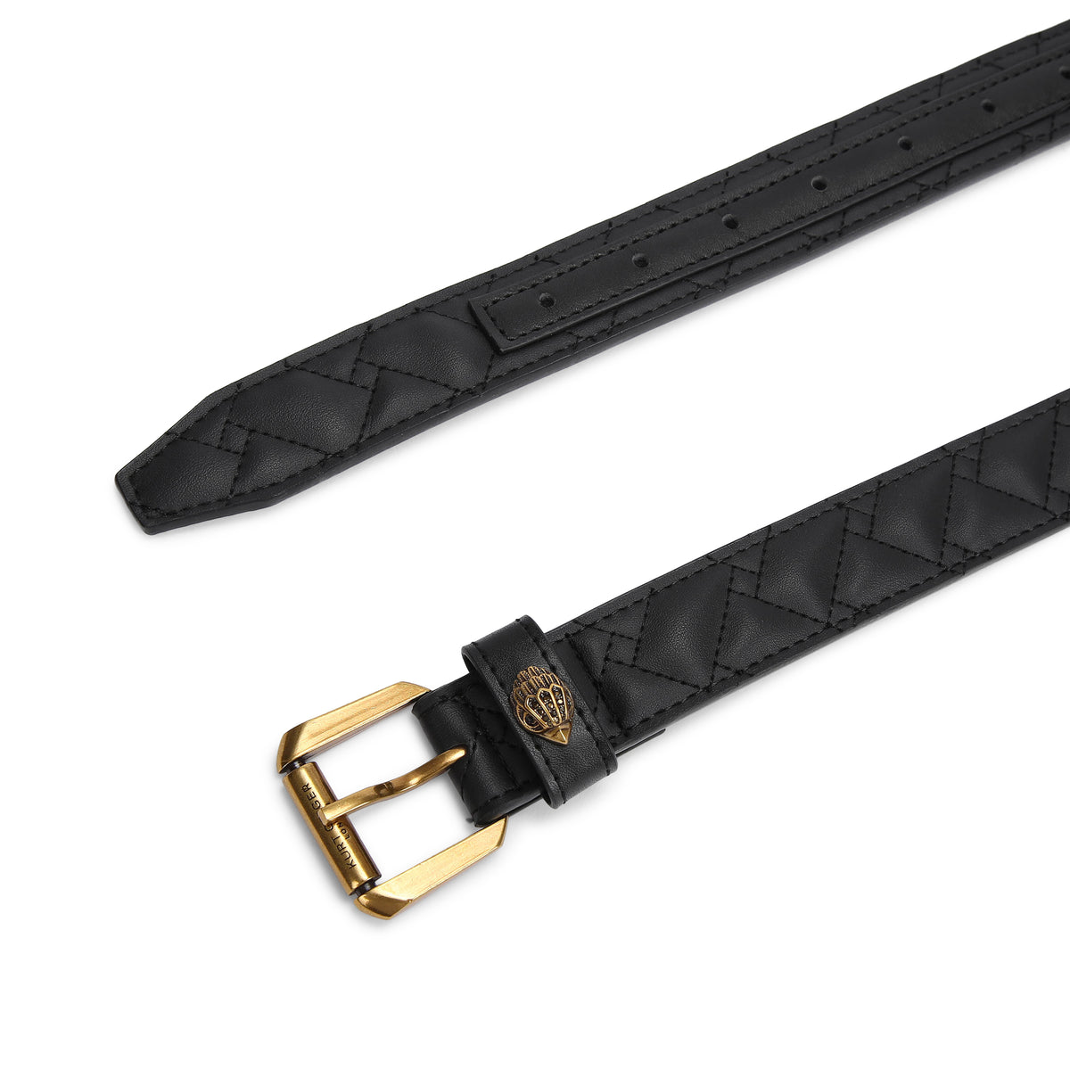 Kurt Geiger | Cinturón Kensington 30 de Piel Negra con Hebilla Dorada