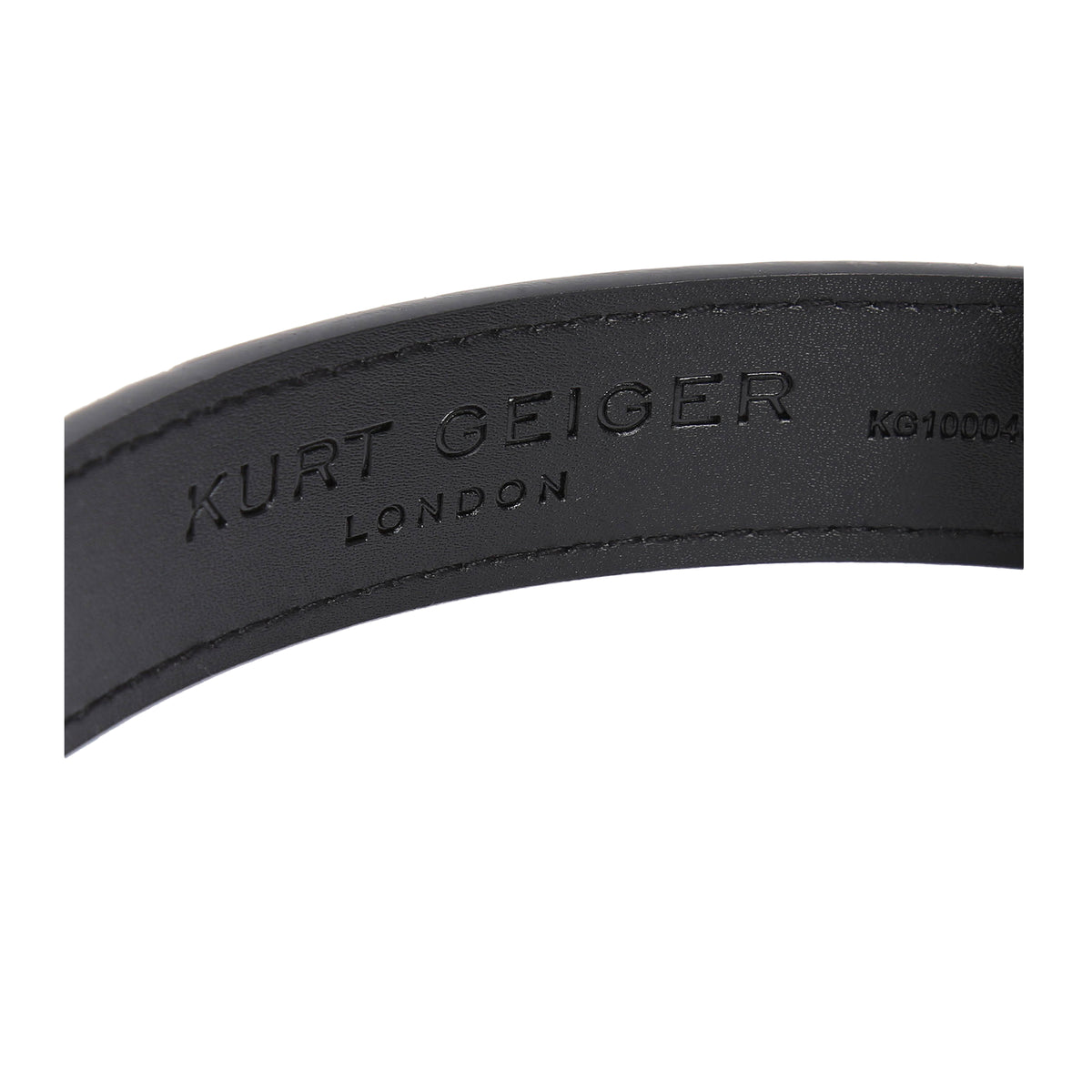Kurt Geiger | Cinturón Kensington 30 de Piel Negra con Hebilla Dorada