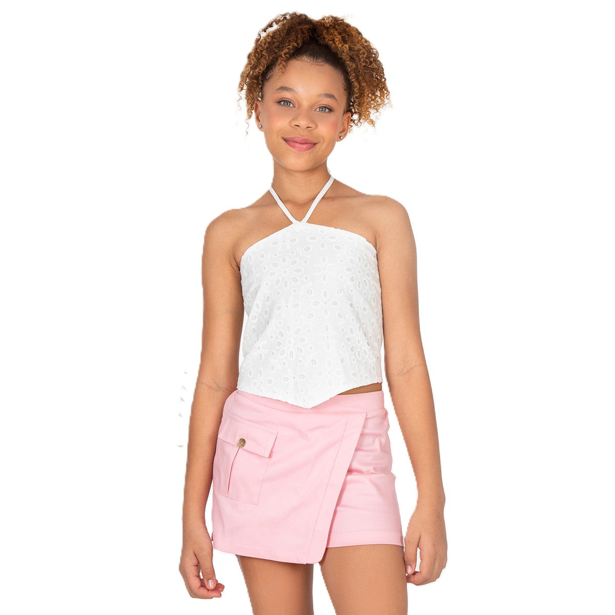 Grazziani | Conjunto Blusa Ojalillo y Falda-Short