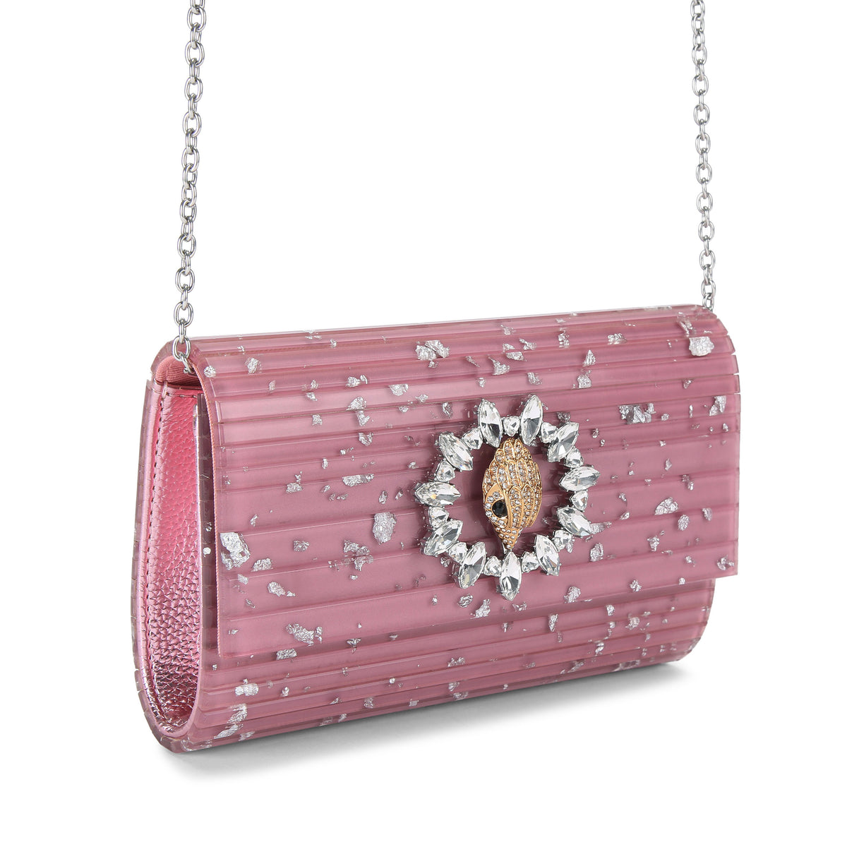 Kurt Geiger | Clutch Party Eagle Rosa con Cristales