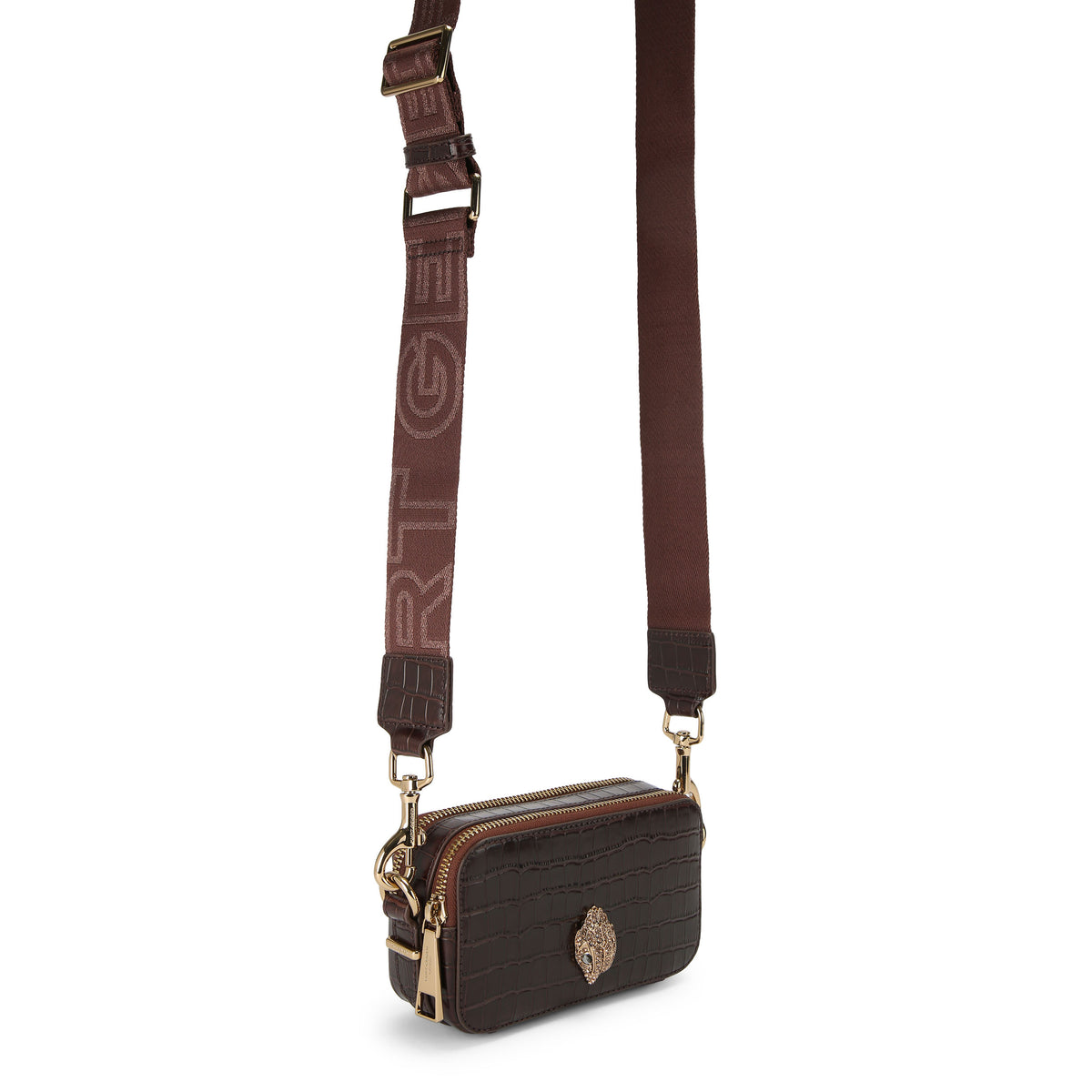Kurt Geiger | Bolso Camera Pequeño Kensington de Piel Marrón
