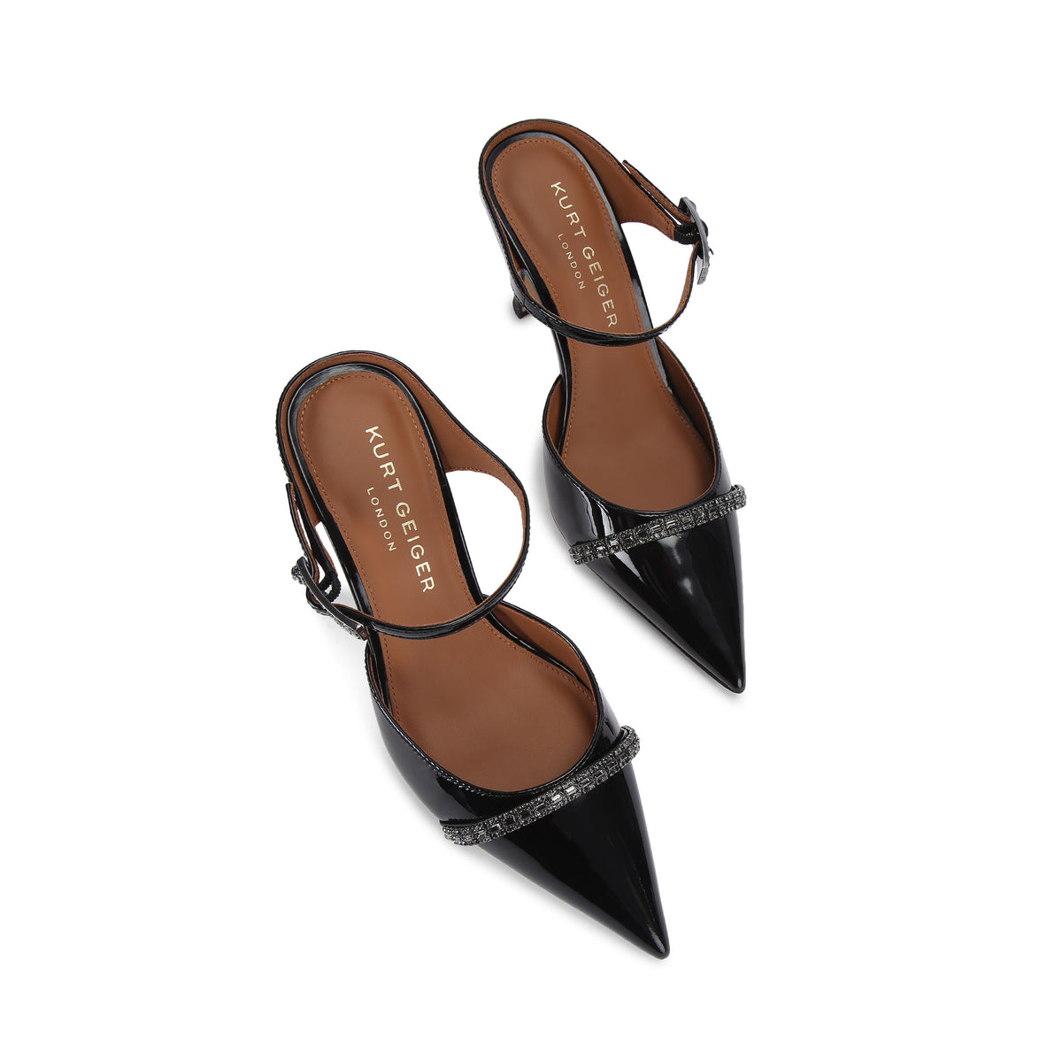 Kurt Geiger | Mules Strass Point de Charol Negro
