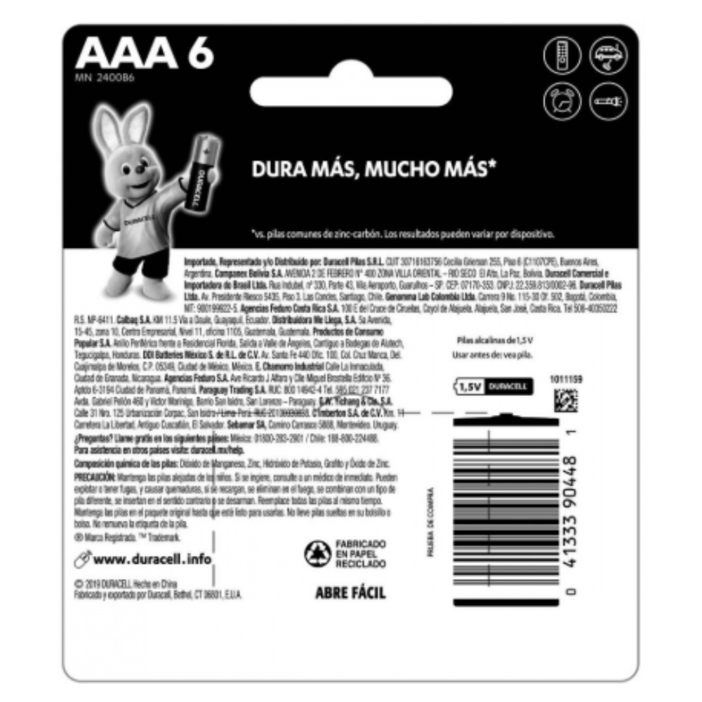 Duracell | Pack de 6 Pilas Alcalinas AAA