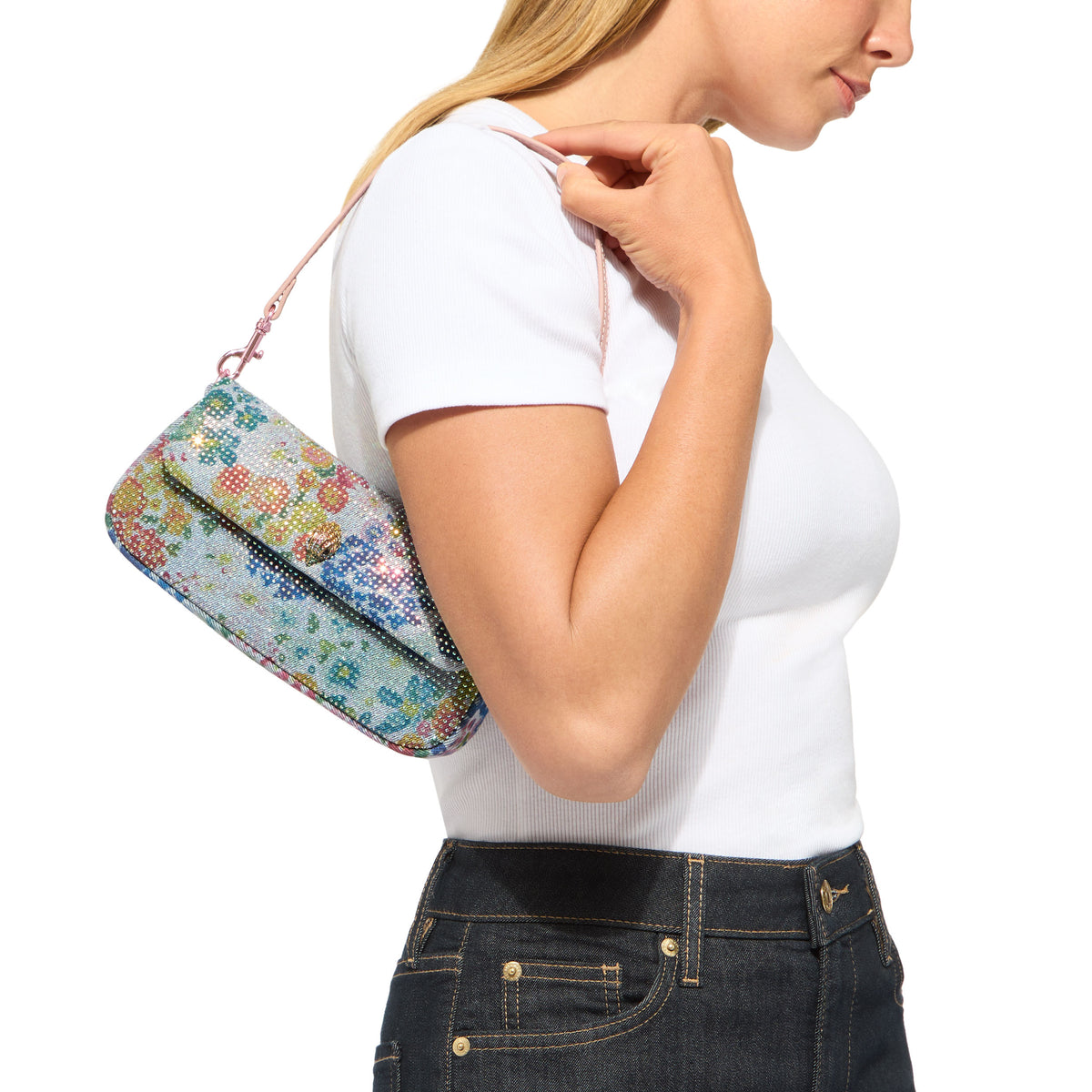 Kurt Geiger | Bolso Pickle de Denim Floral Azul