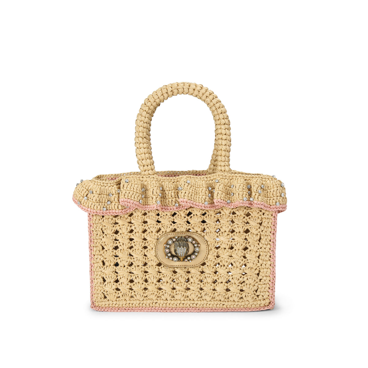 Kurt Geiger | Bolso Tote Chelsea Ruffle de Rafia Beige
