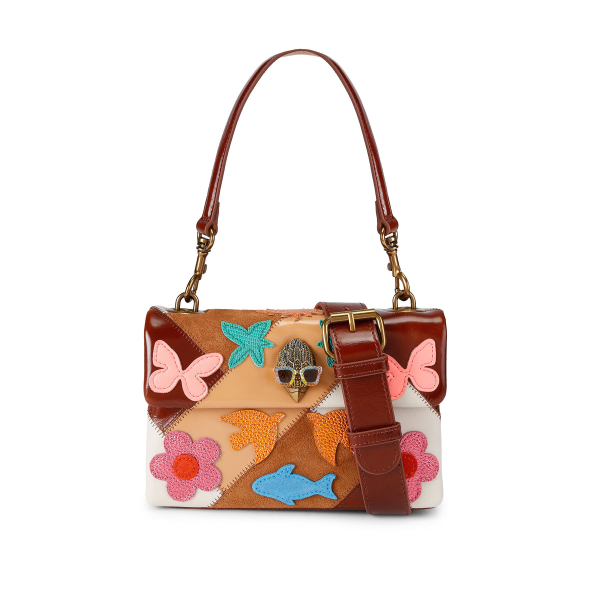 Kurt Geiger | Bolso Kensington Patchwork Floral Marrón