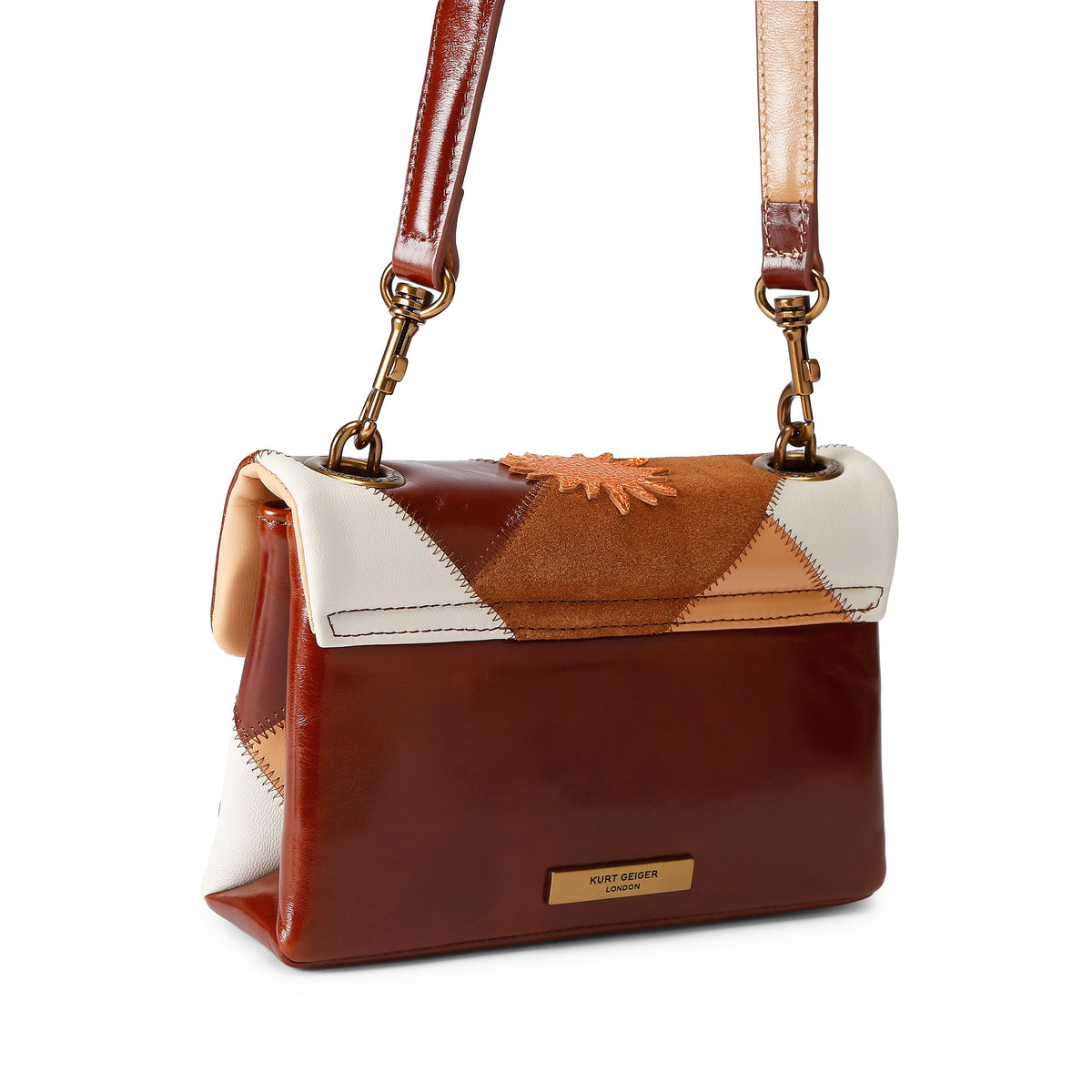 Kurt Geiger | Bolso Kensington Patchwork Floral Marrón