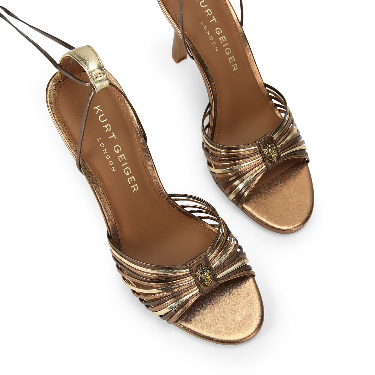 Kurt Geiger | Sandalias de Tacón Multi Strap Tie Doradas