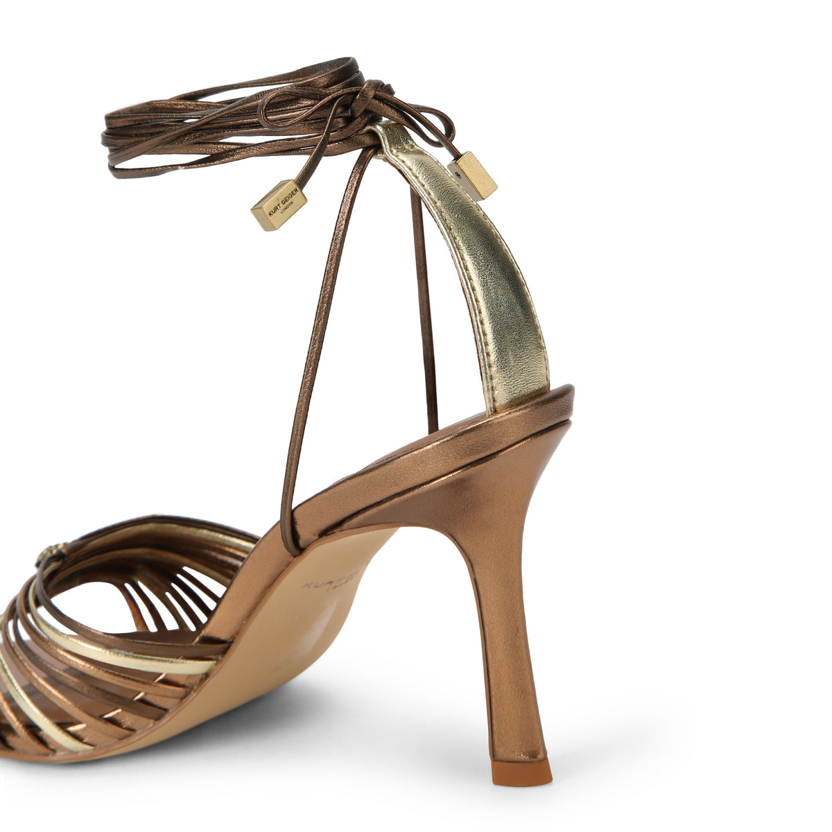 Kurt Geiger | Sandalias de Tacón Multi Strap Tie Doradas
