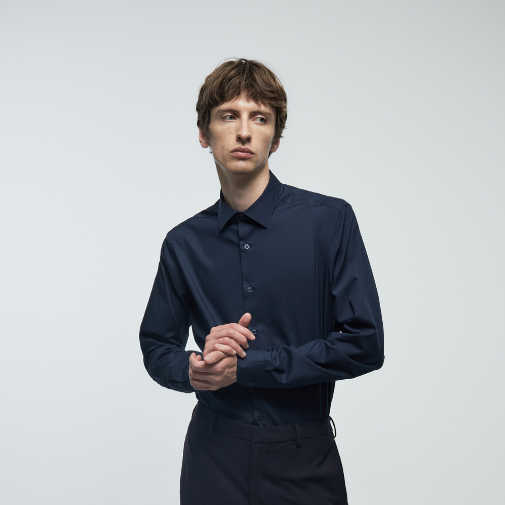 Sfera | Camisa Popelín Slim Para Caballeros