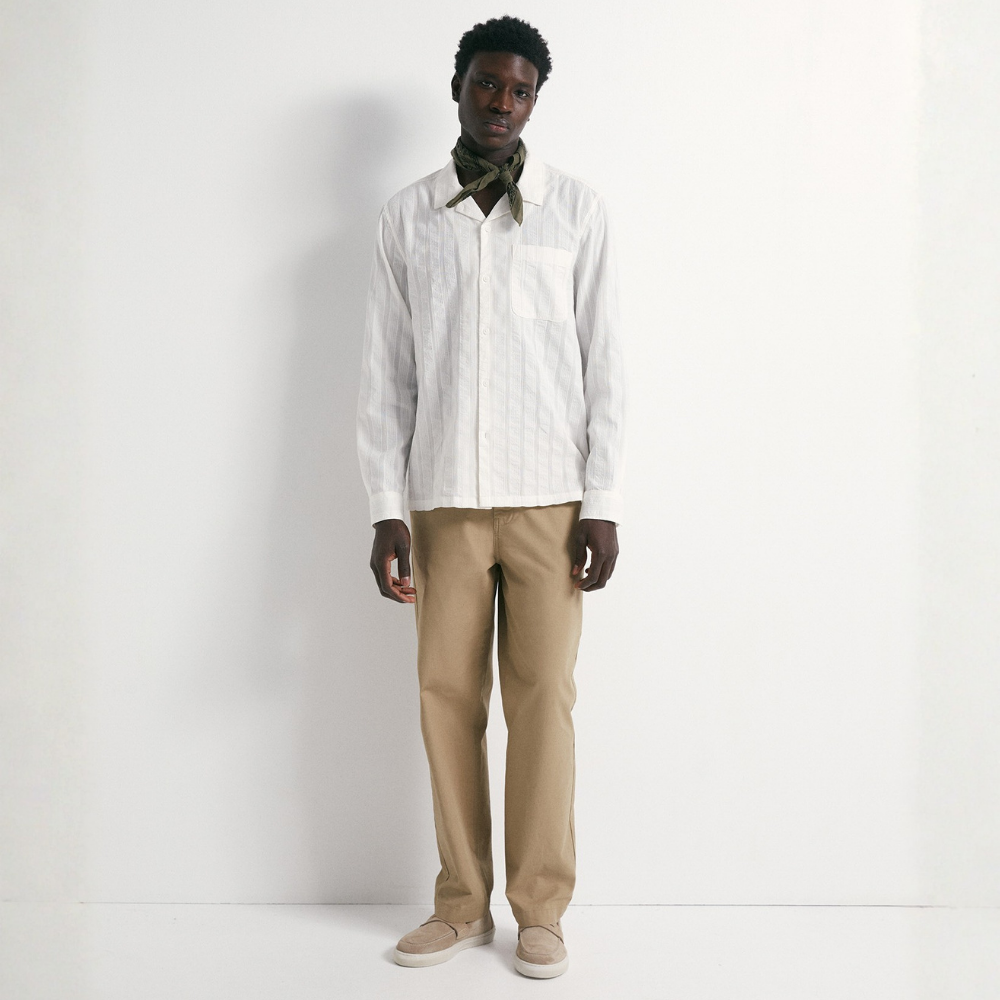 Sfera | Camisa Manga Larga Estilo Dobby para Caballero