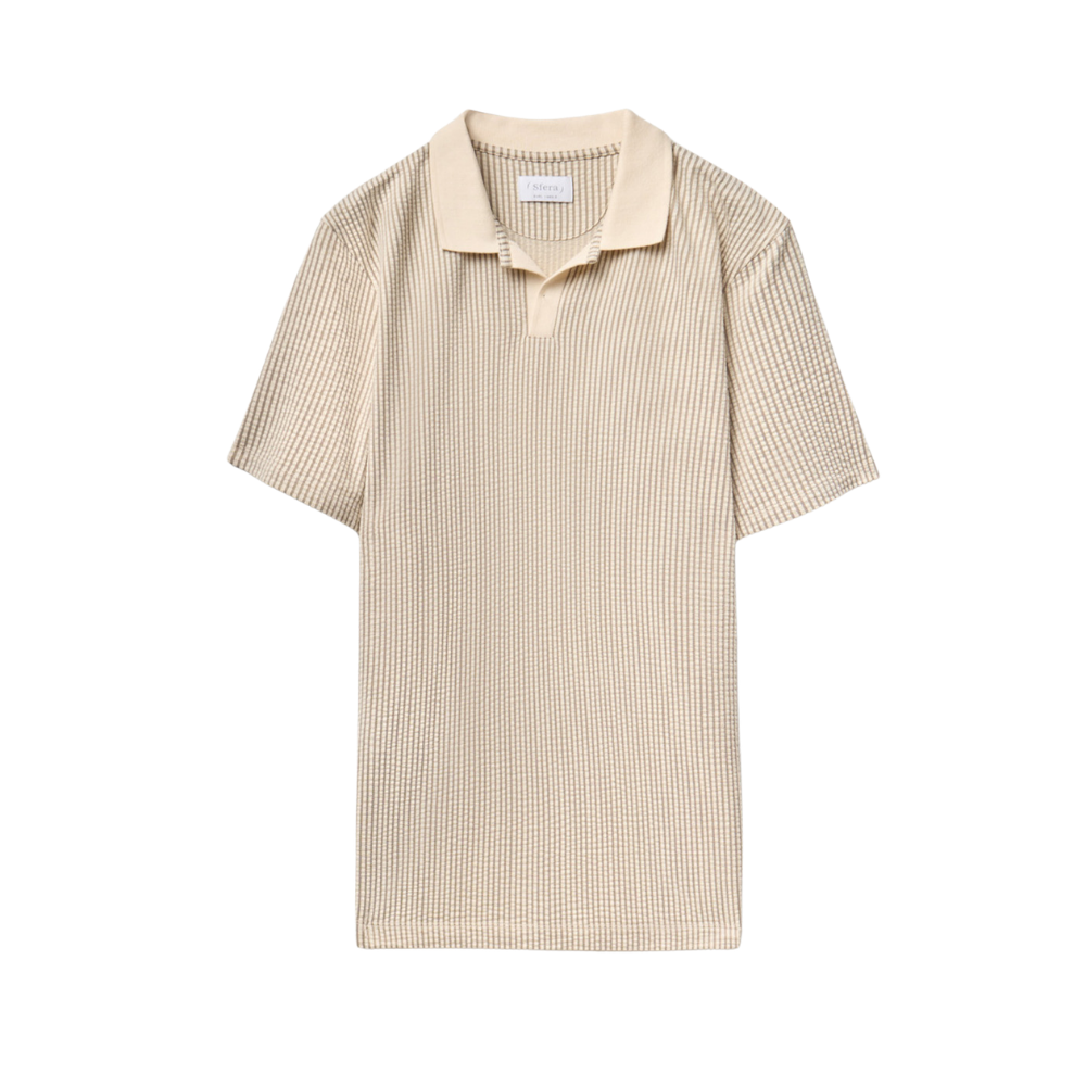 Sfera | Polo Seersucker en Rayas para Caballero