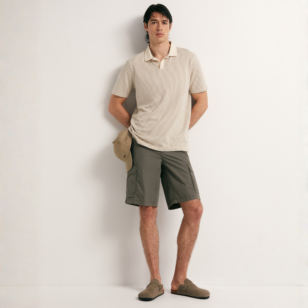 Sfera | Polo Seersucker en Rayas para Caballero