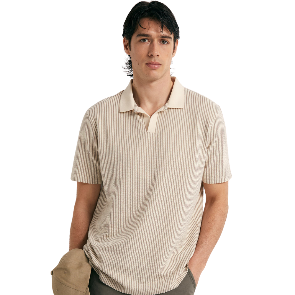Sfera | Polo Seersucker en Rayas para Caballero