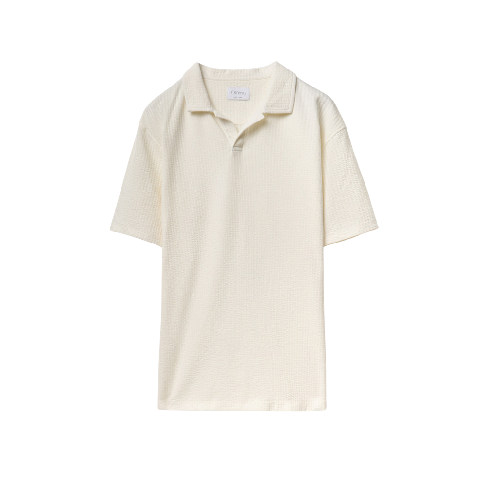 Sfera | Polo Seersucker en Rayas para Caballero