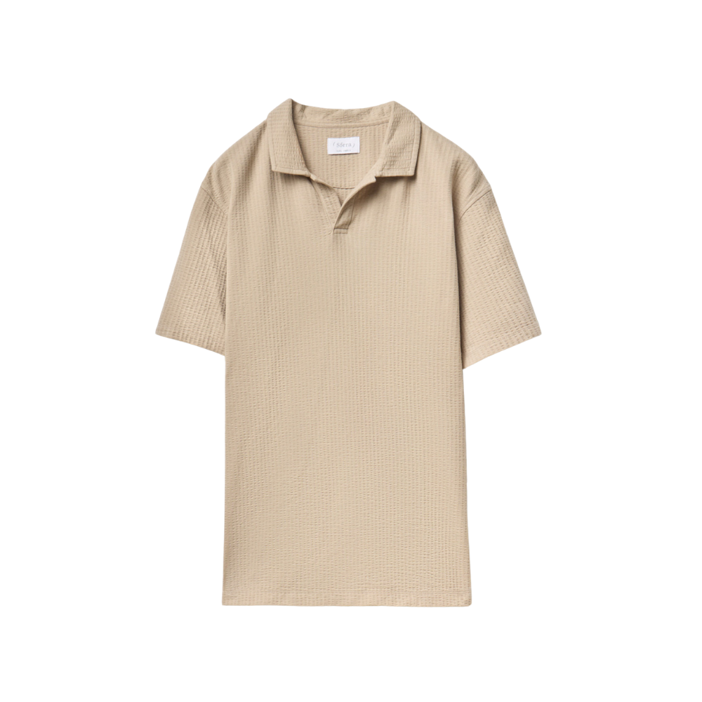 Sfera | Polo Seersucker en Rayas para Caballero